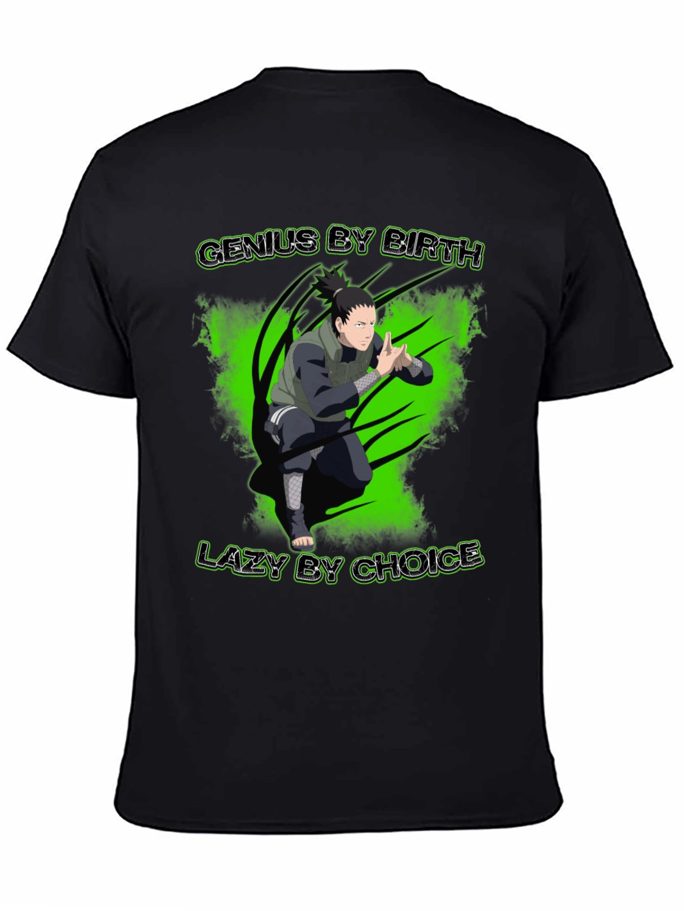 Genius By Birth Lazy By Choice Black Graphic Tee