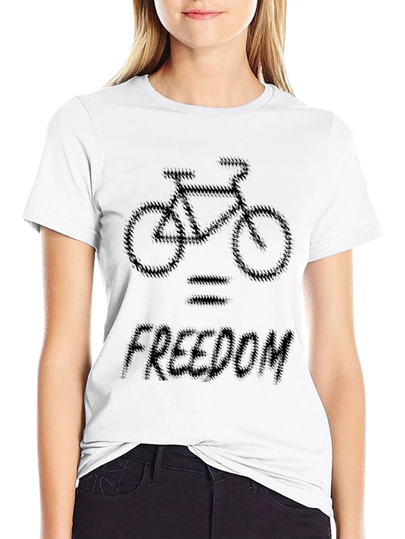 Bicycle Equals Freedom Black Graphic Tee