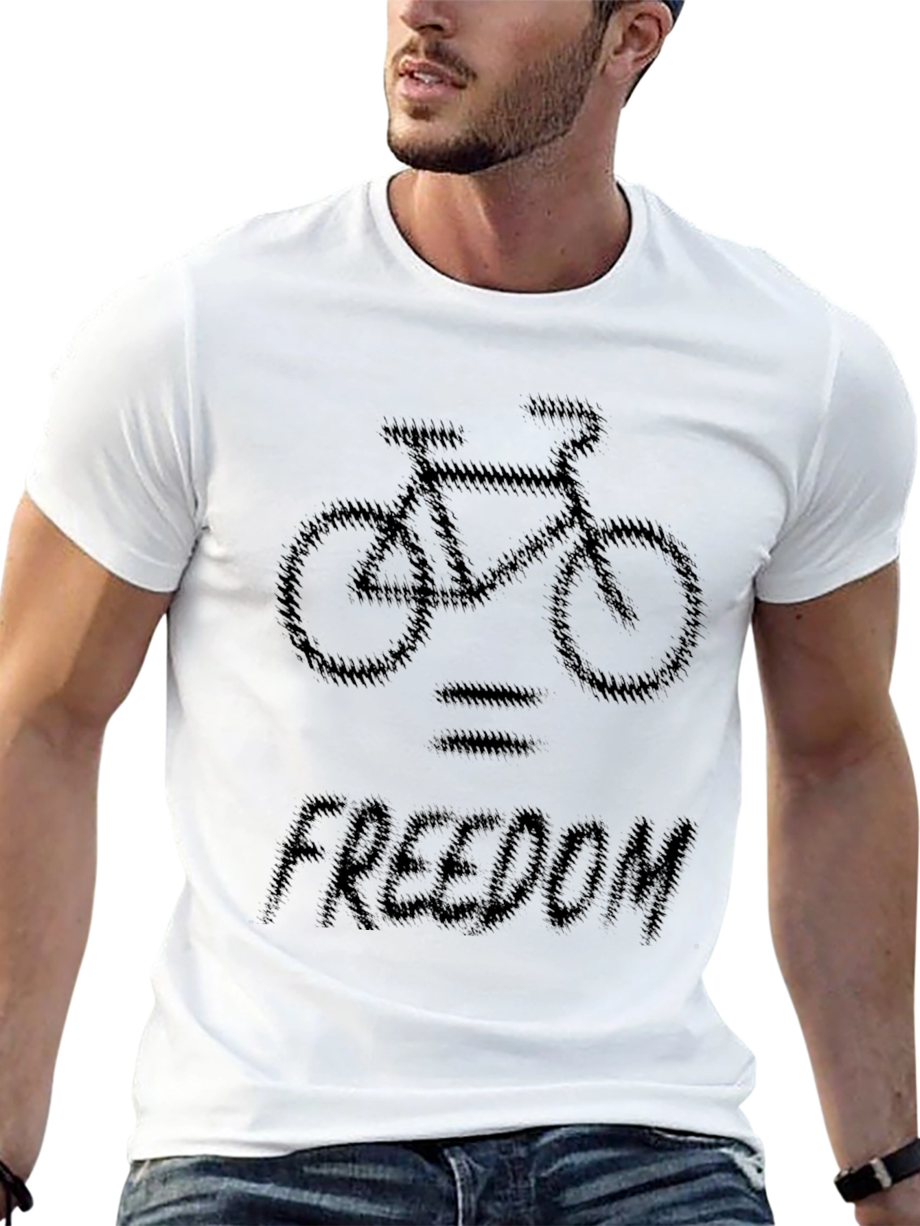 Bicycle Equals Freedom Black Graphic Tee