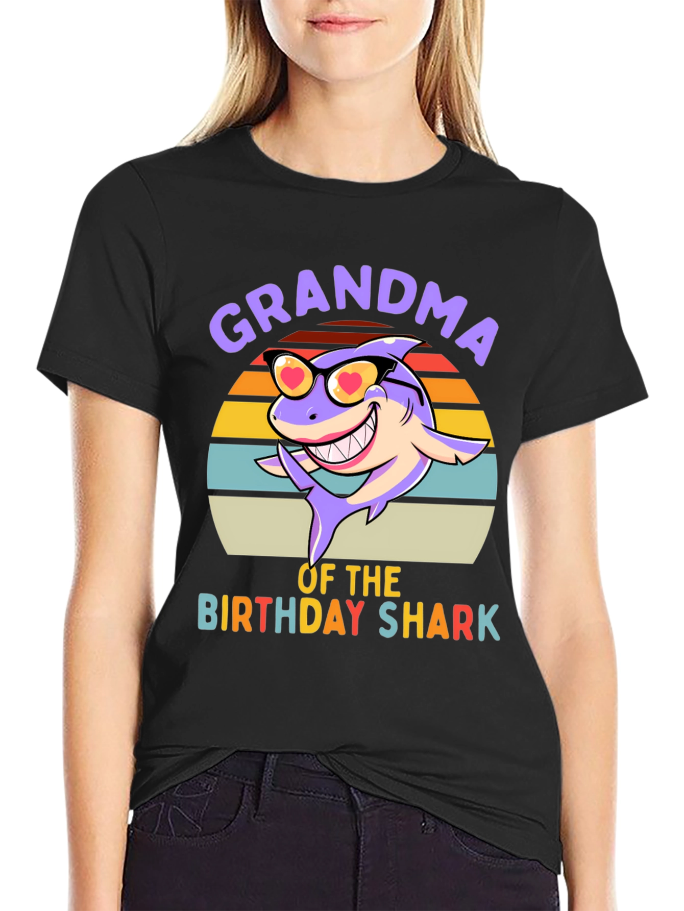Grandma of the Birthday Shark T-Shirt