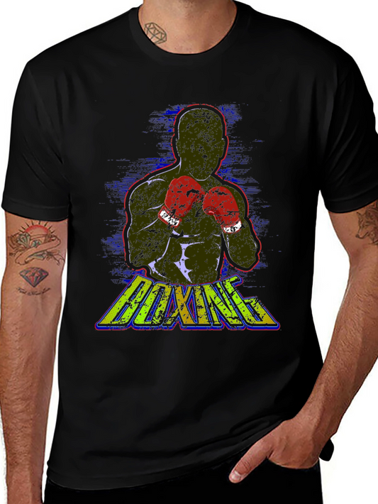 Boxing Graphic Print Crew Neck T-Shirt