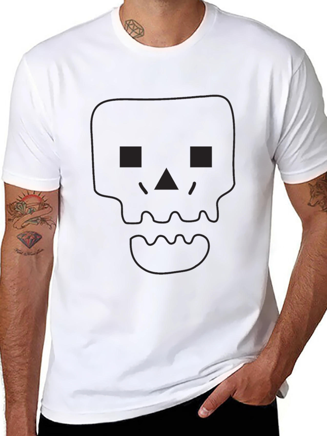 Pixel Skull Black Graphic Tee