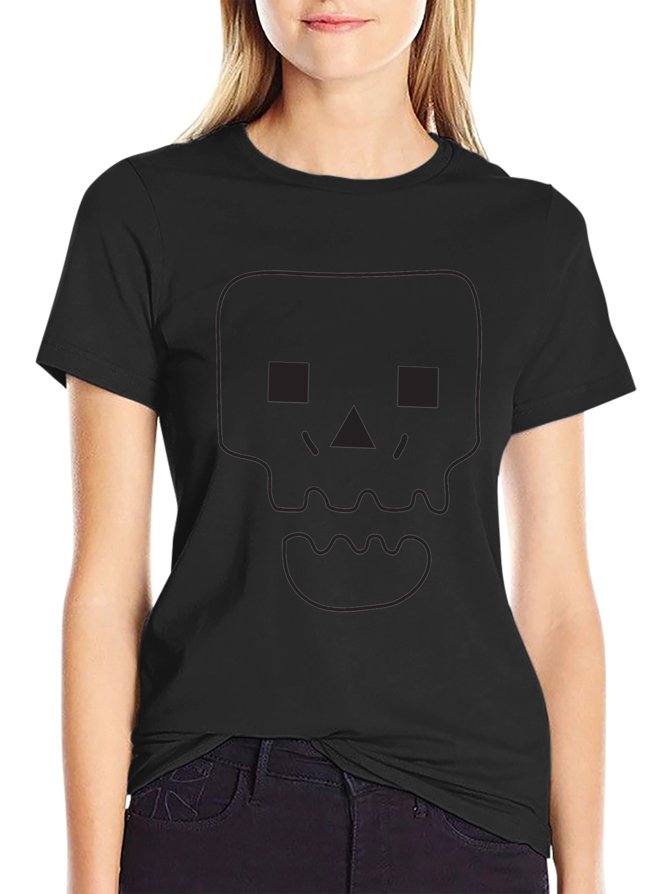 Pixel Skull Black Graphic Tee