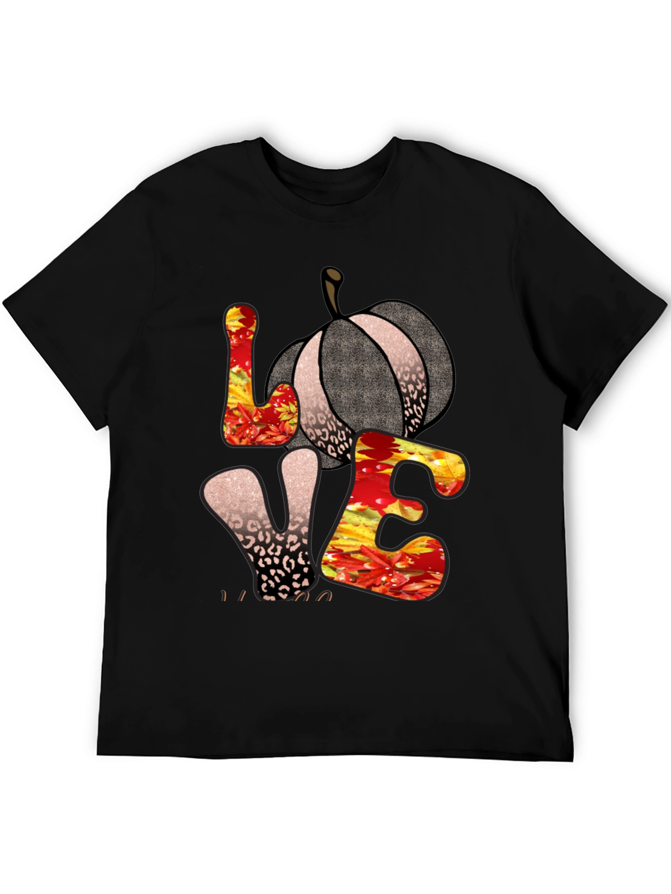 Fall Love Pumpkin Leopard Print T-Shirt