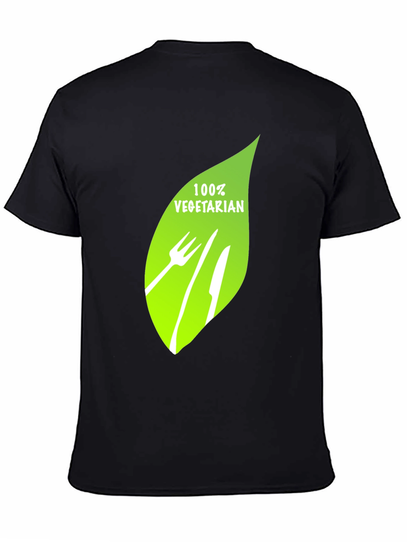 100% Vegetarian Graphic Print Black T-Shirt
