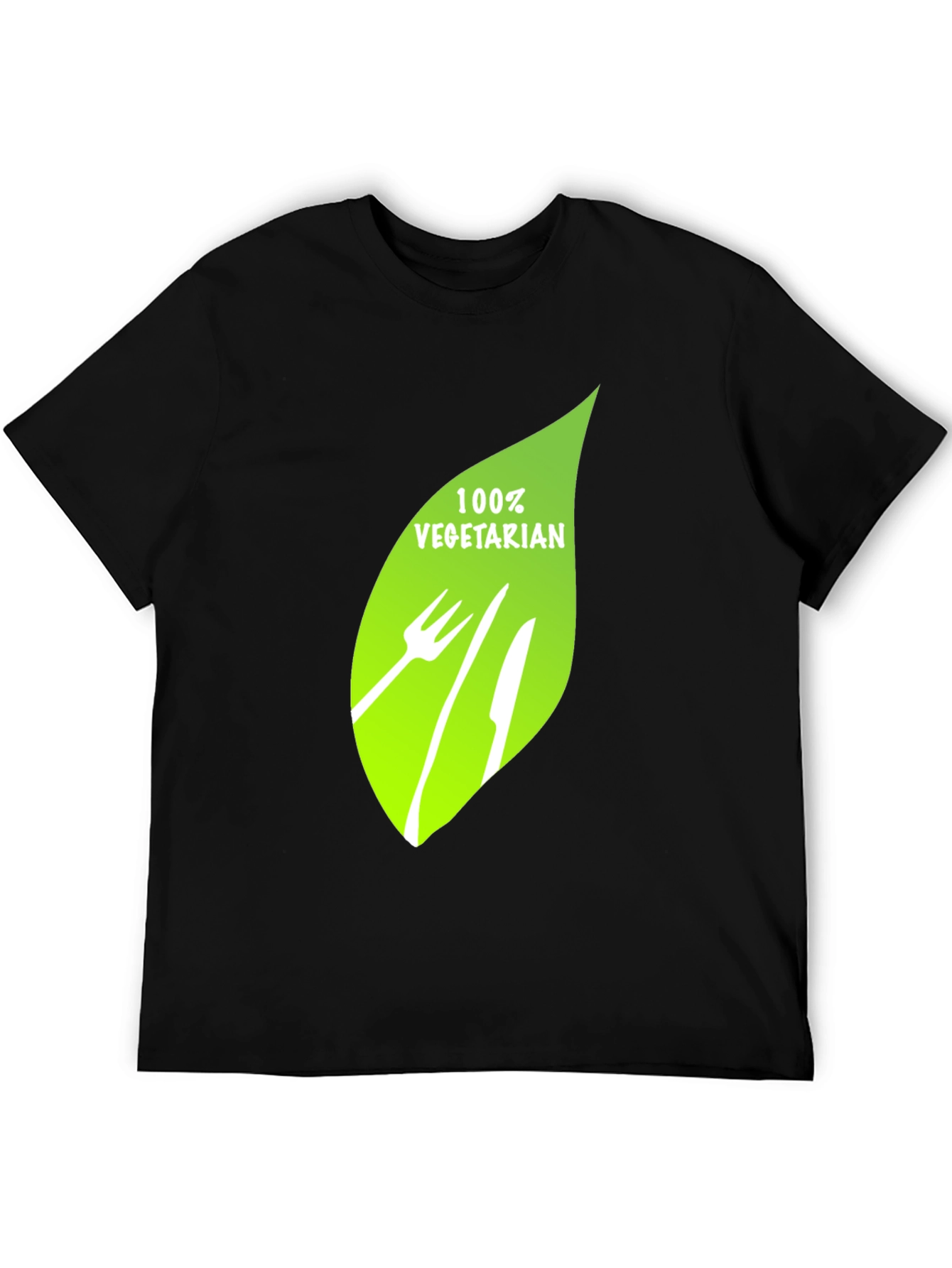 100% Vegetarian Graphic Print Black T-Shirt