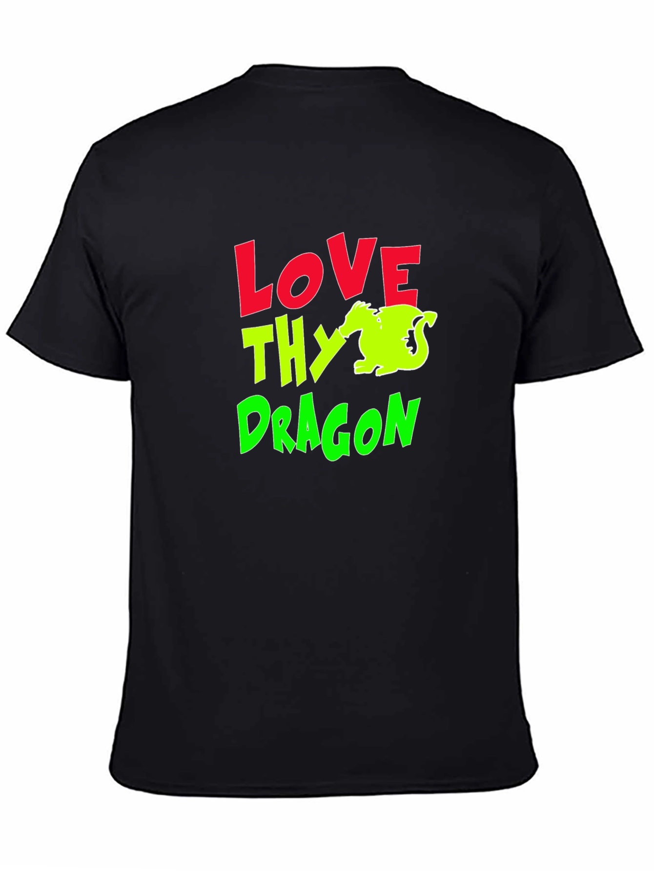 Love Thy Dragon Graphic T-Shirt - Black Cotton Tee