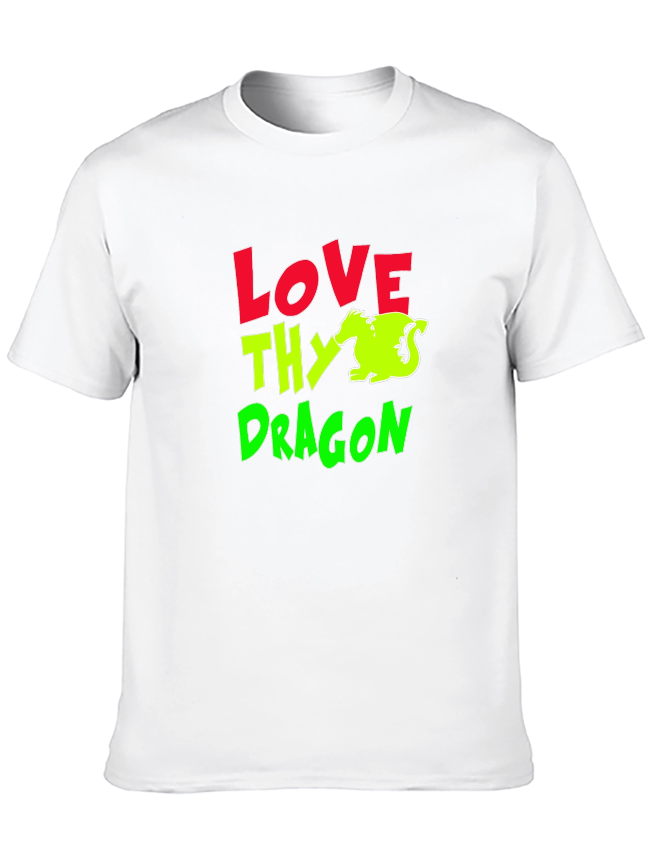 Love Thy Dragon Graphic T-Shirt - Black Cotton Tee