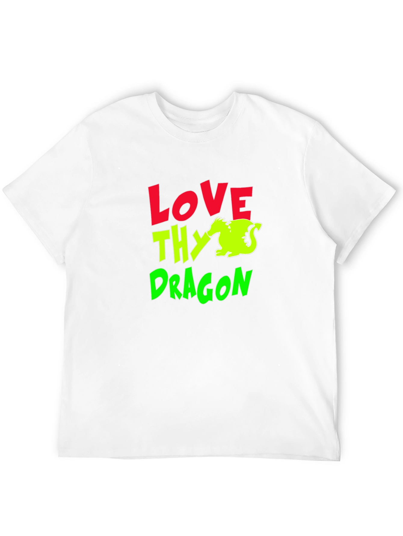 Love Thy Dragon Graphic T-Shirt - Black Cotton Tee