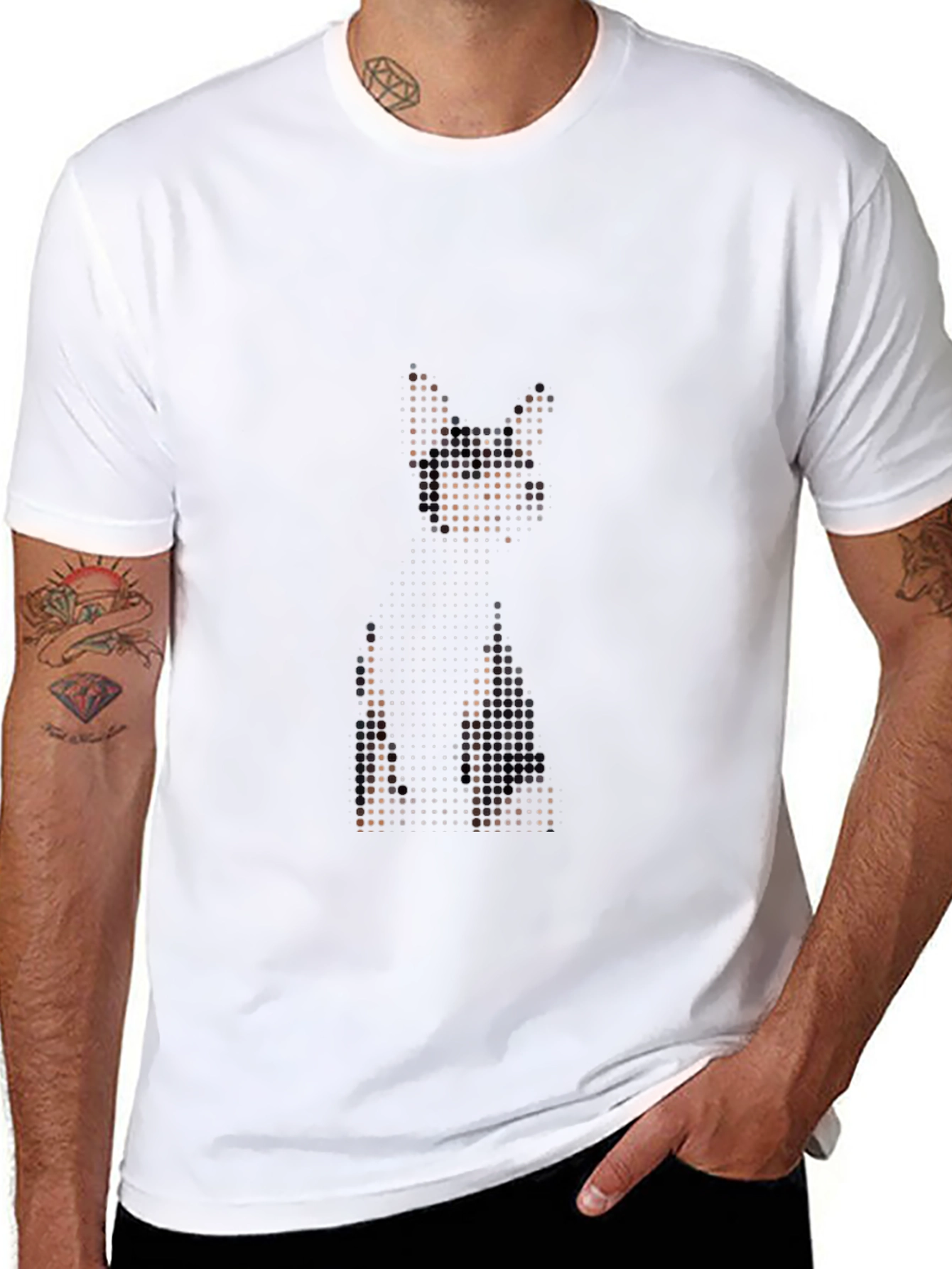 Pixelated Cat T-Shirt - Unique Graphic Tee