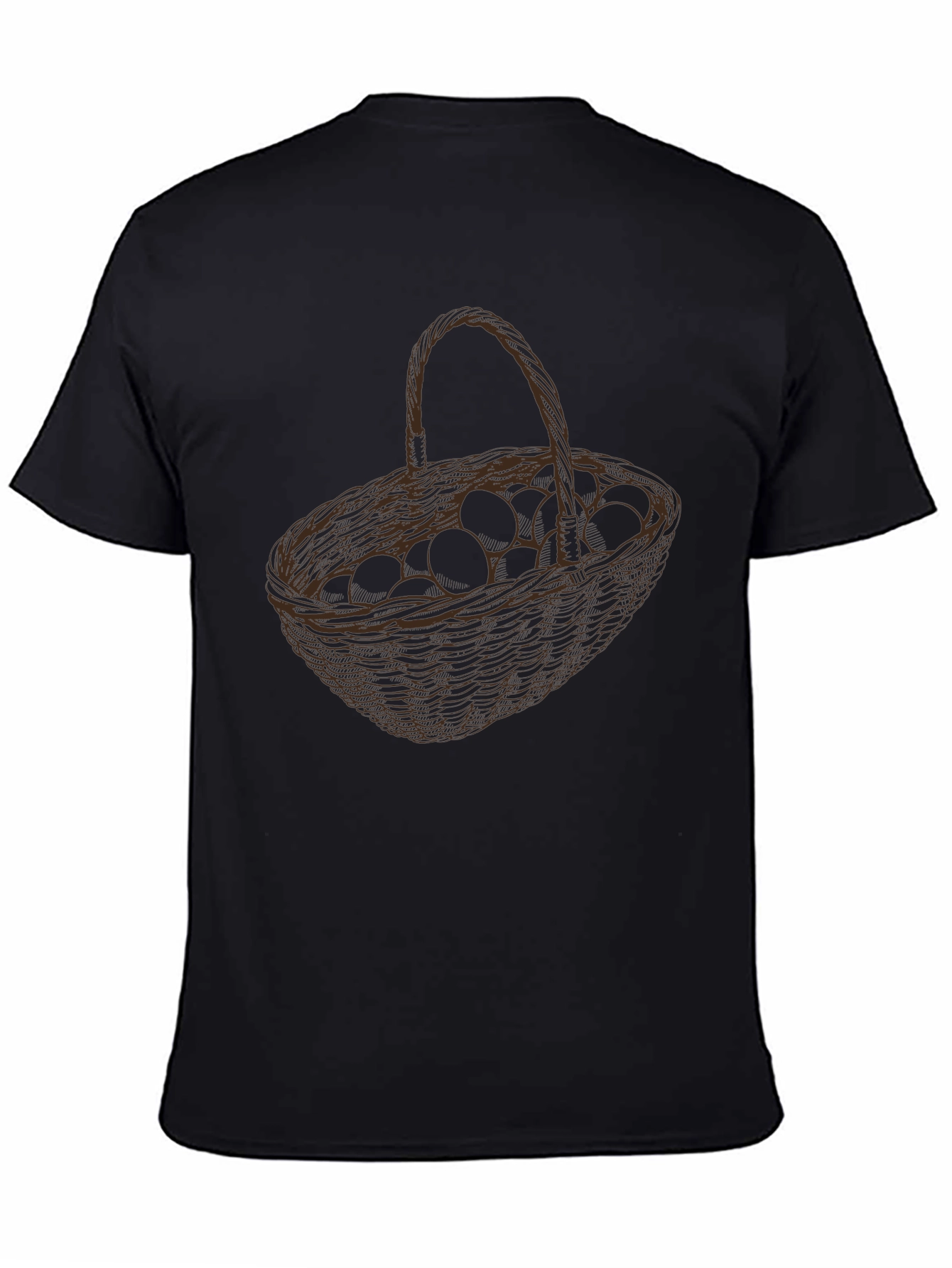 Basket of Eggs Graphic Tee - Black Cotton Blend