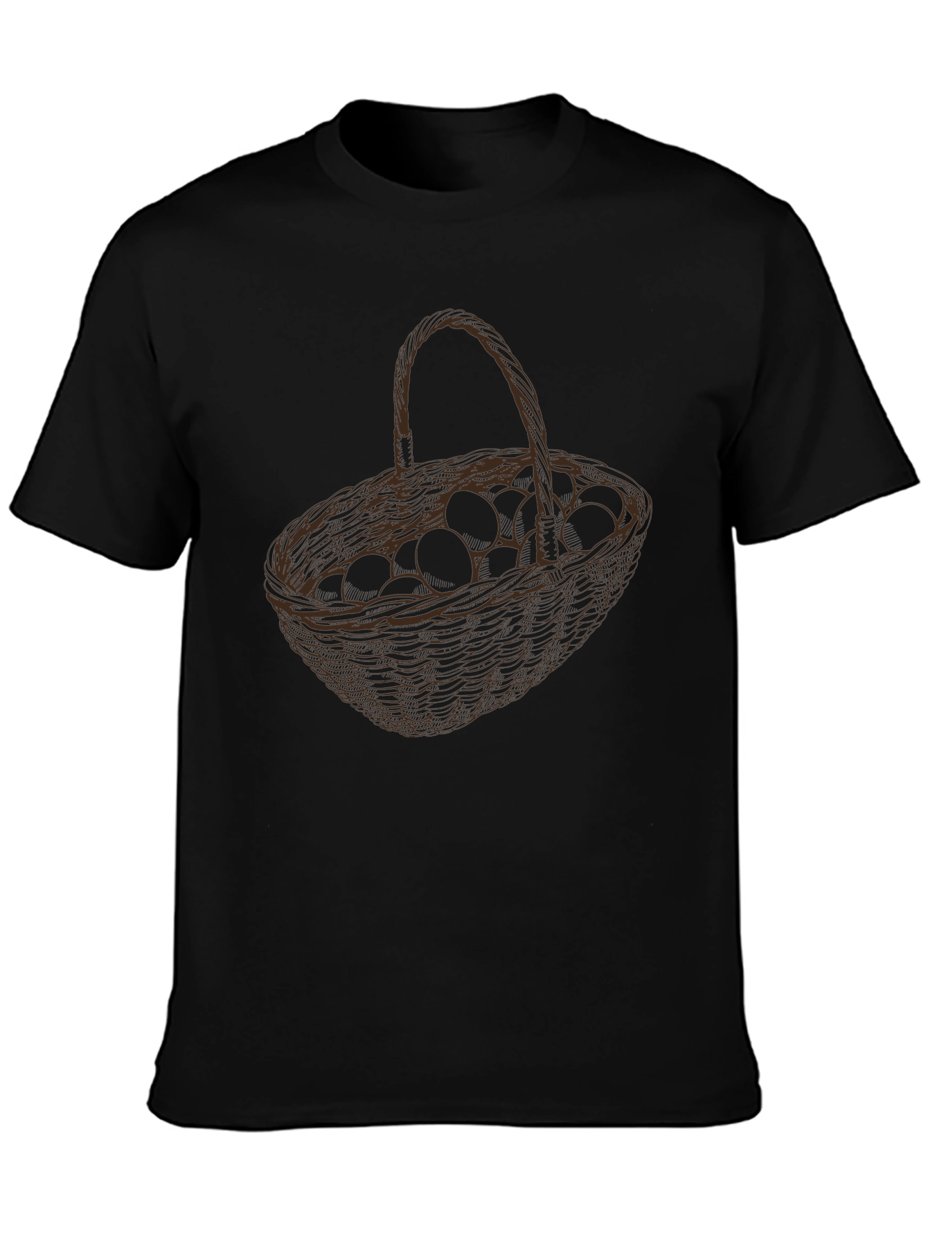 Basket of Eggs Graphic Tee - Black Cotton Blend
