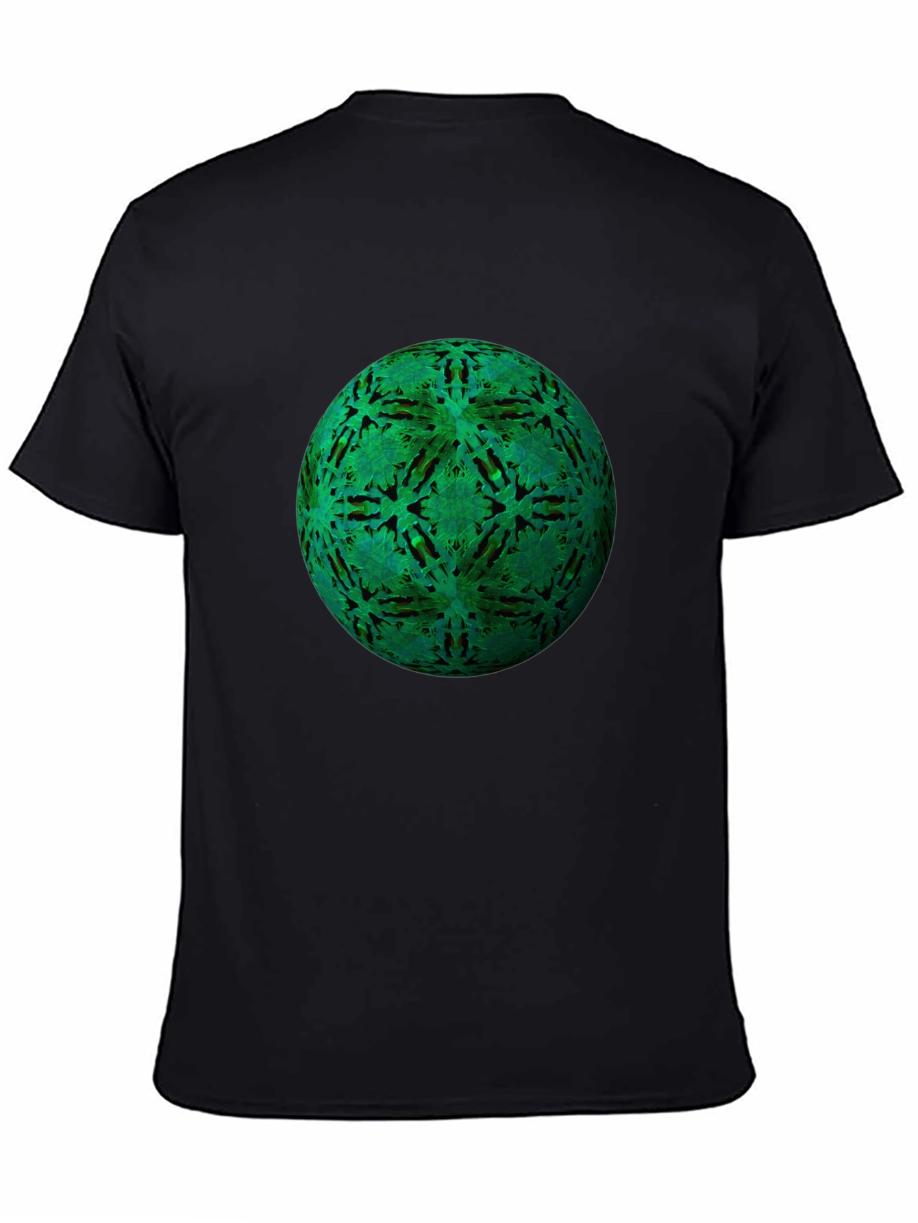 Green Orb Black T-Shirt - Unique Design
