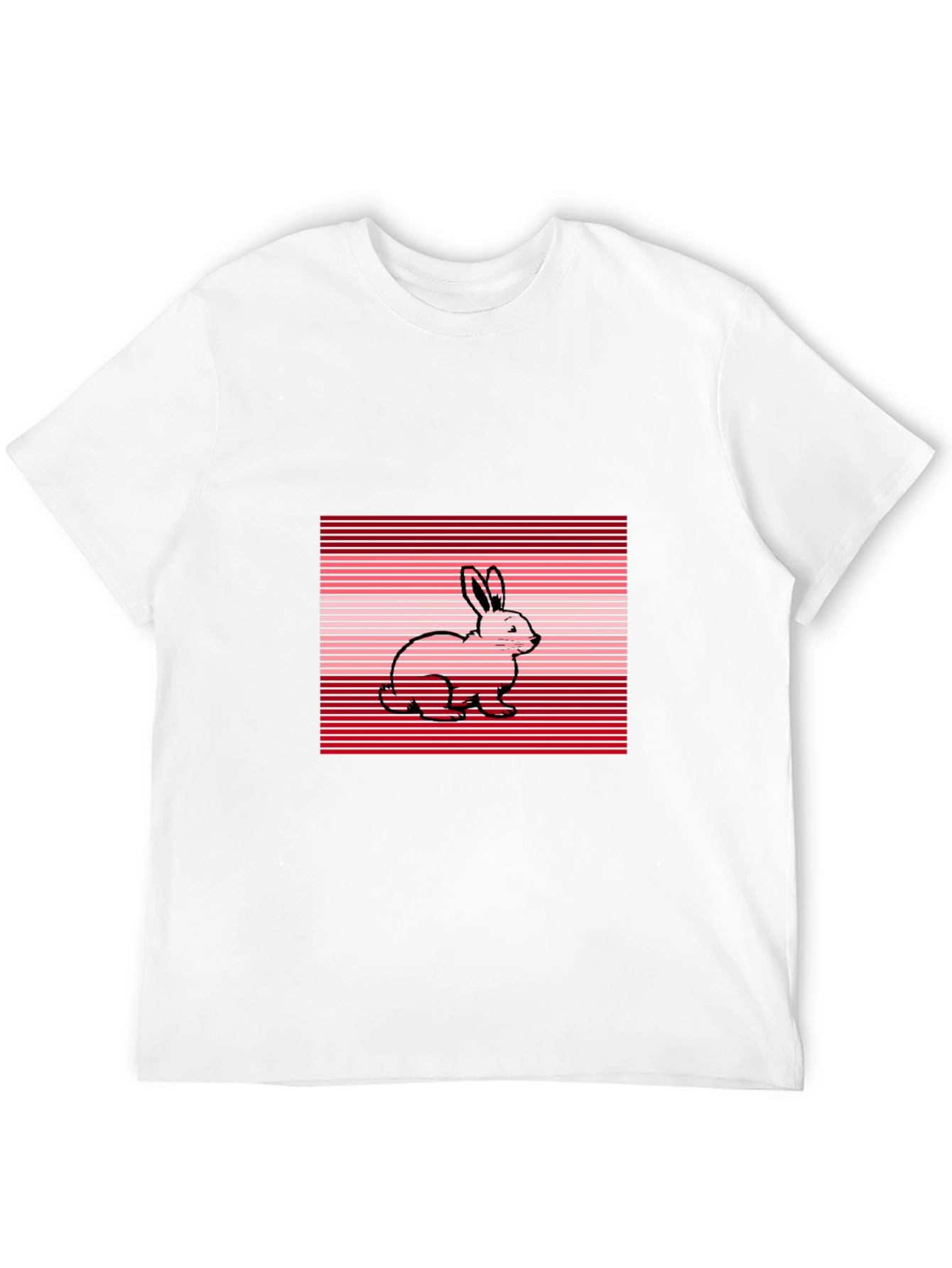 Retro Rabbit Tee - Striped Bunny Design
