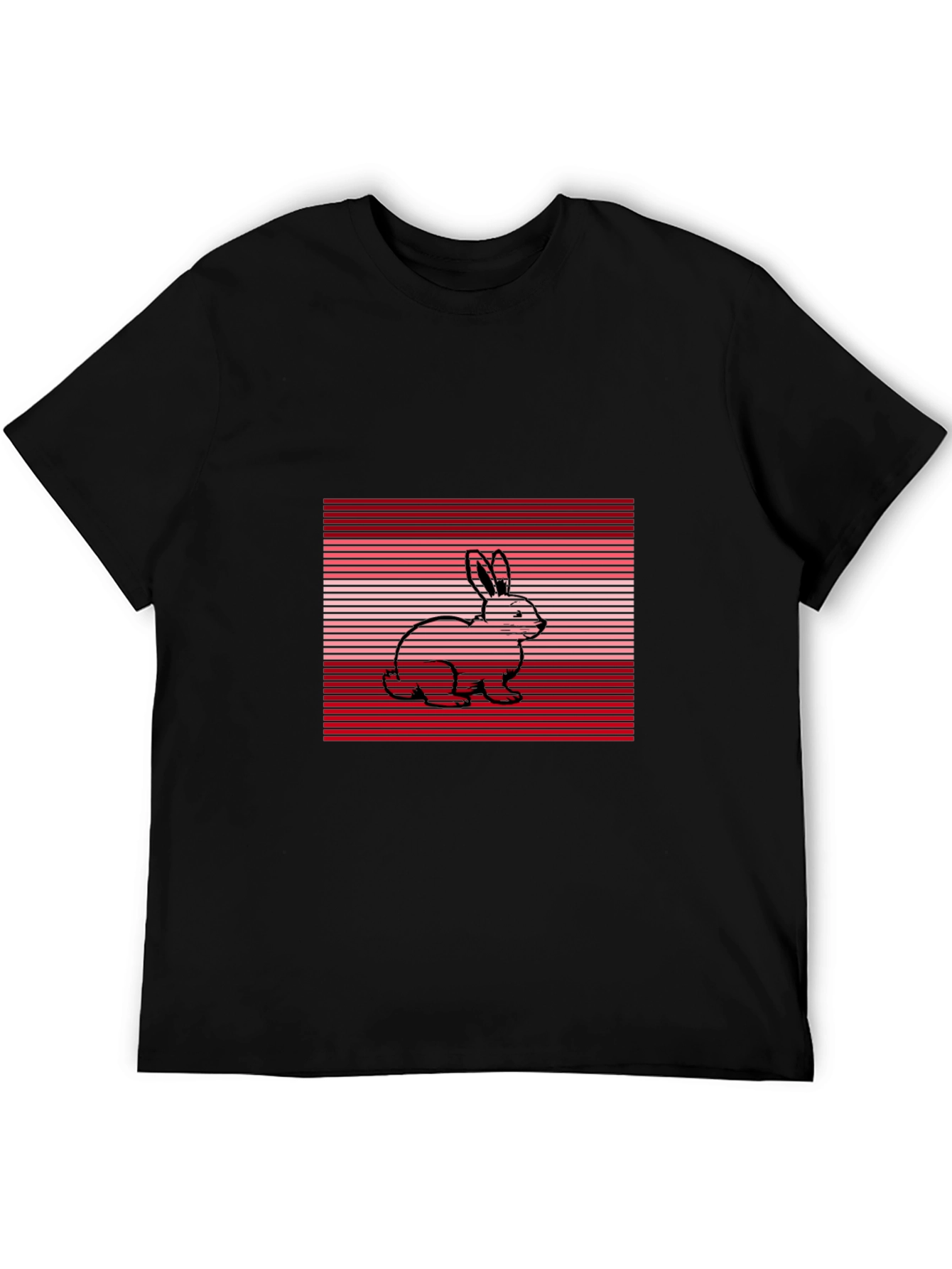 Retro Rabbit Tee - Striped Bunny Design