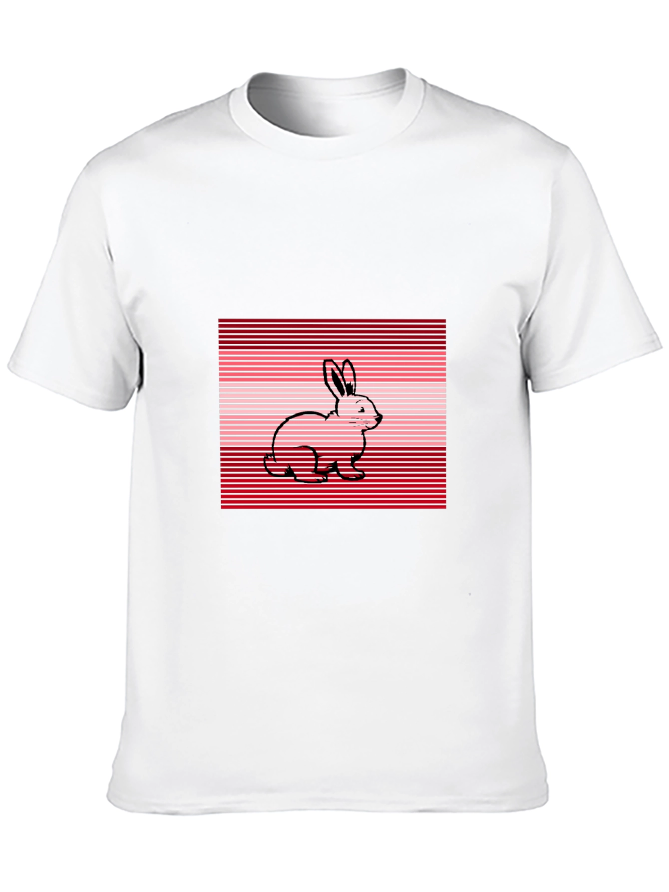 Retro Rabbit Tee - Striped Bunny Design