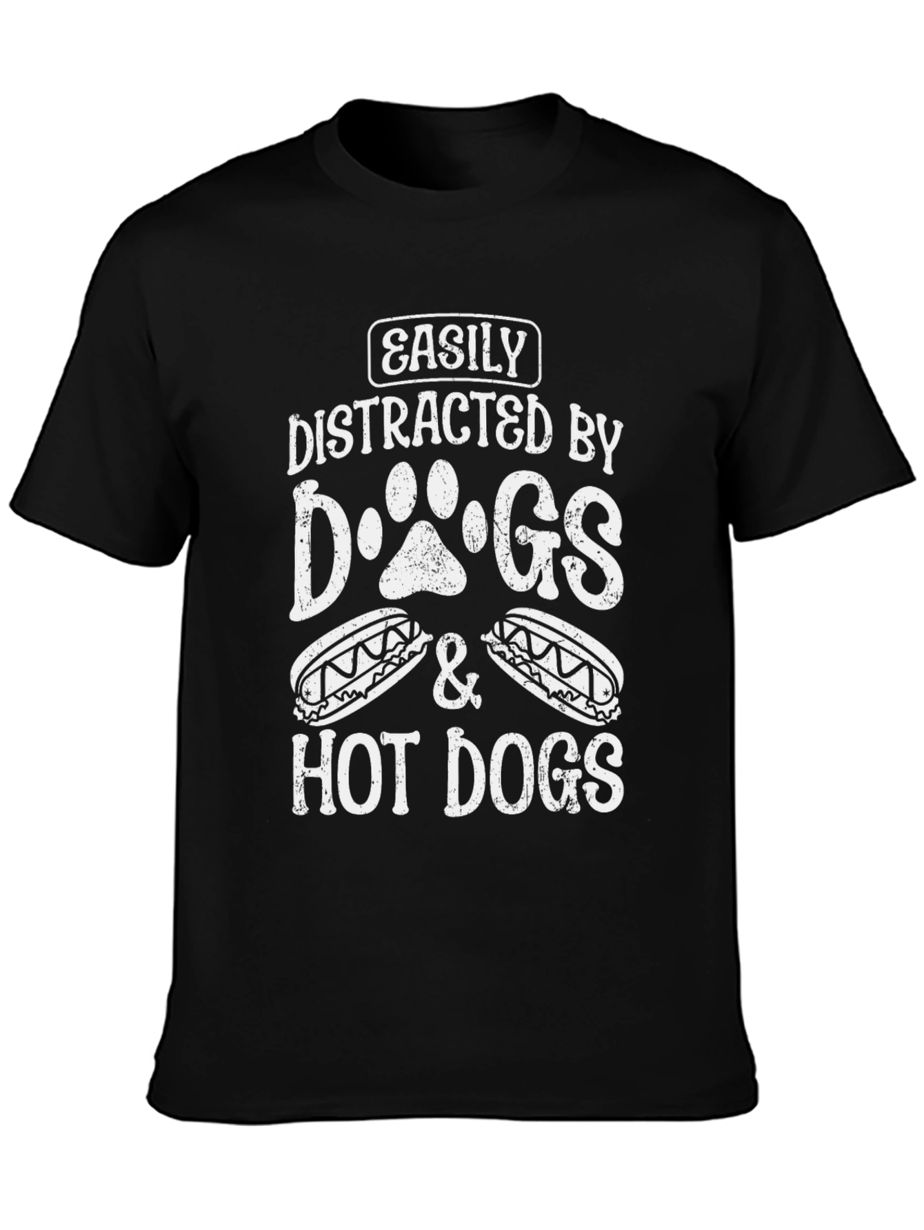 Easily Distracted by Dogs & Hot Dogs T-Shirt