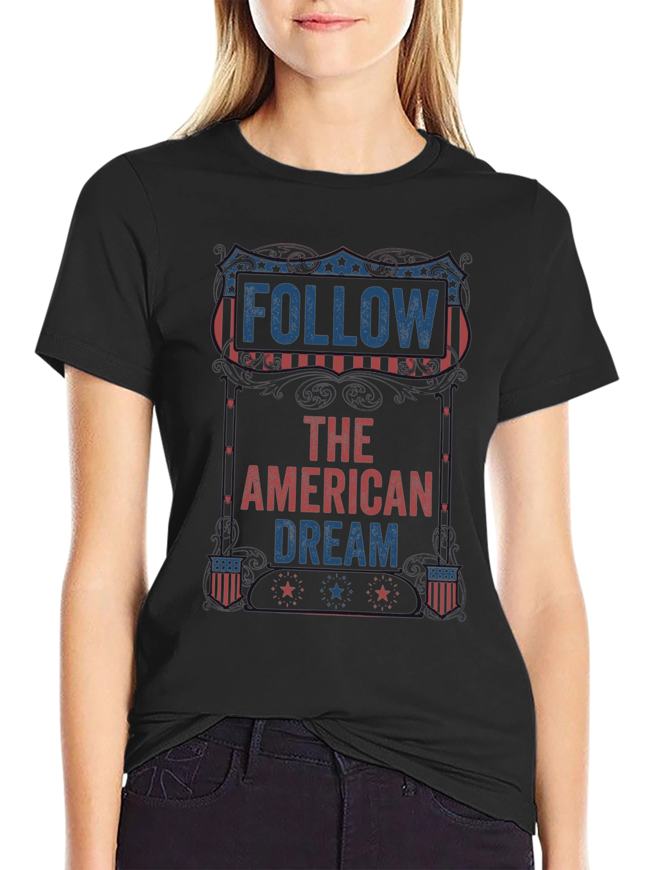Follow The American Dream Patriotic Graphic Tee