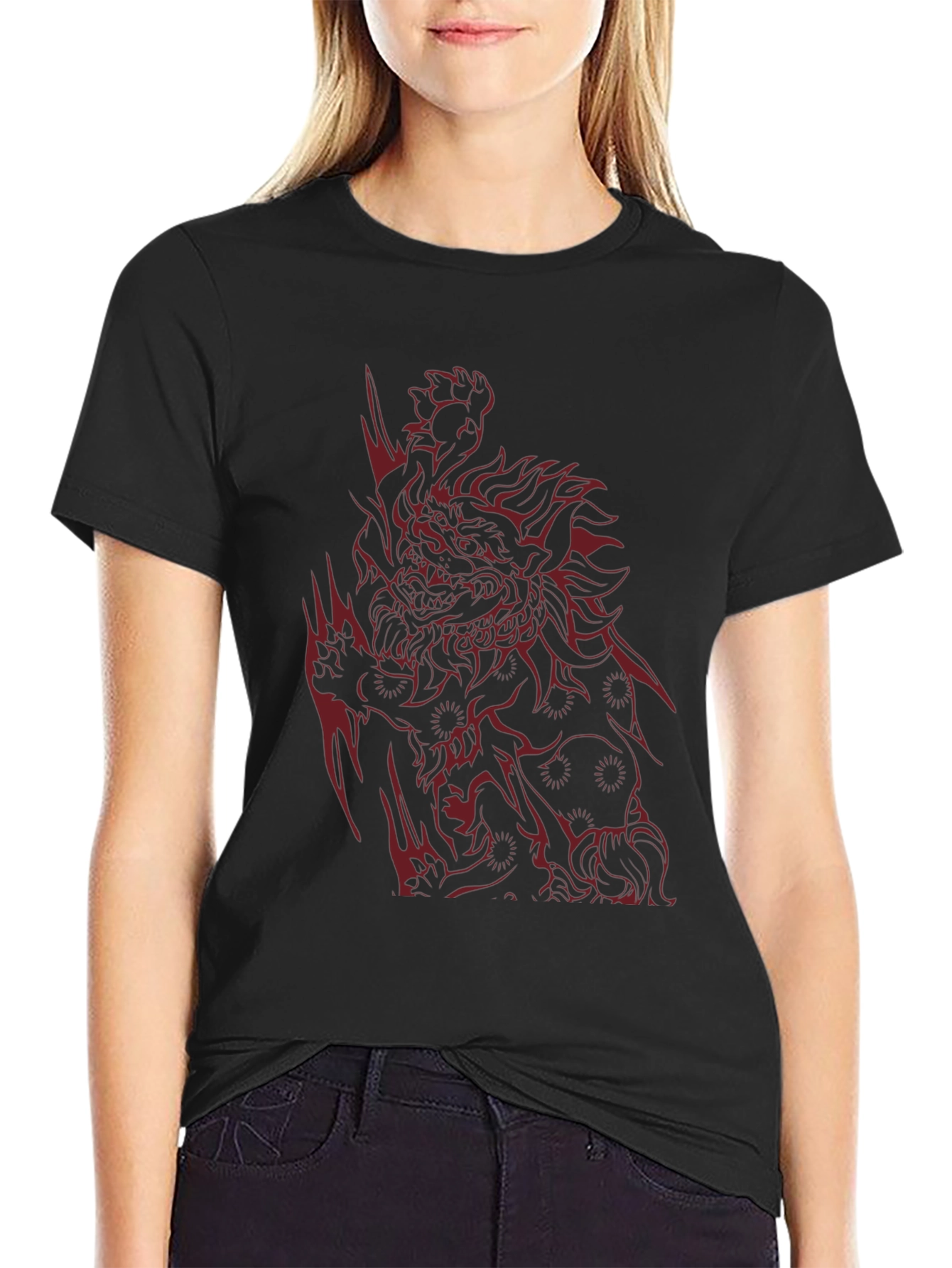 Red Dragon Graphic Black T-Shirt