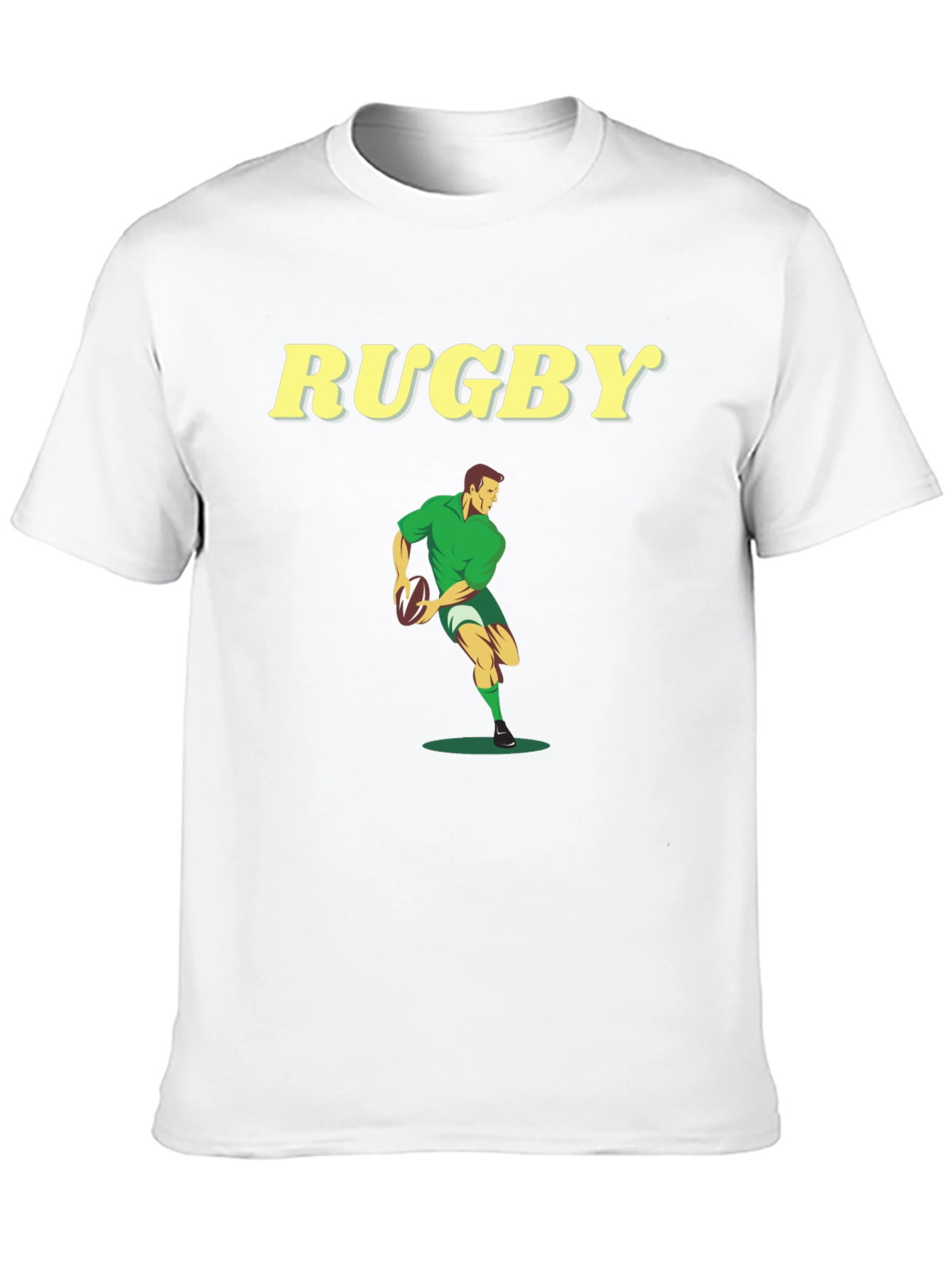 Rugby Player Graphic Tee - Black Cotton