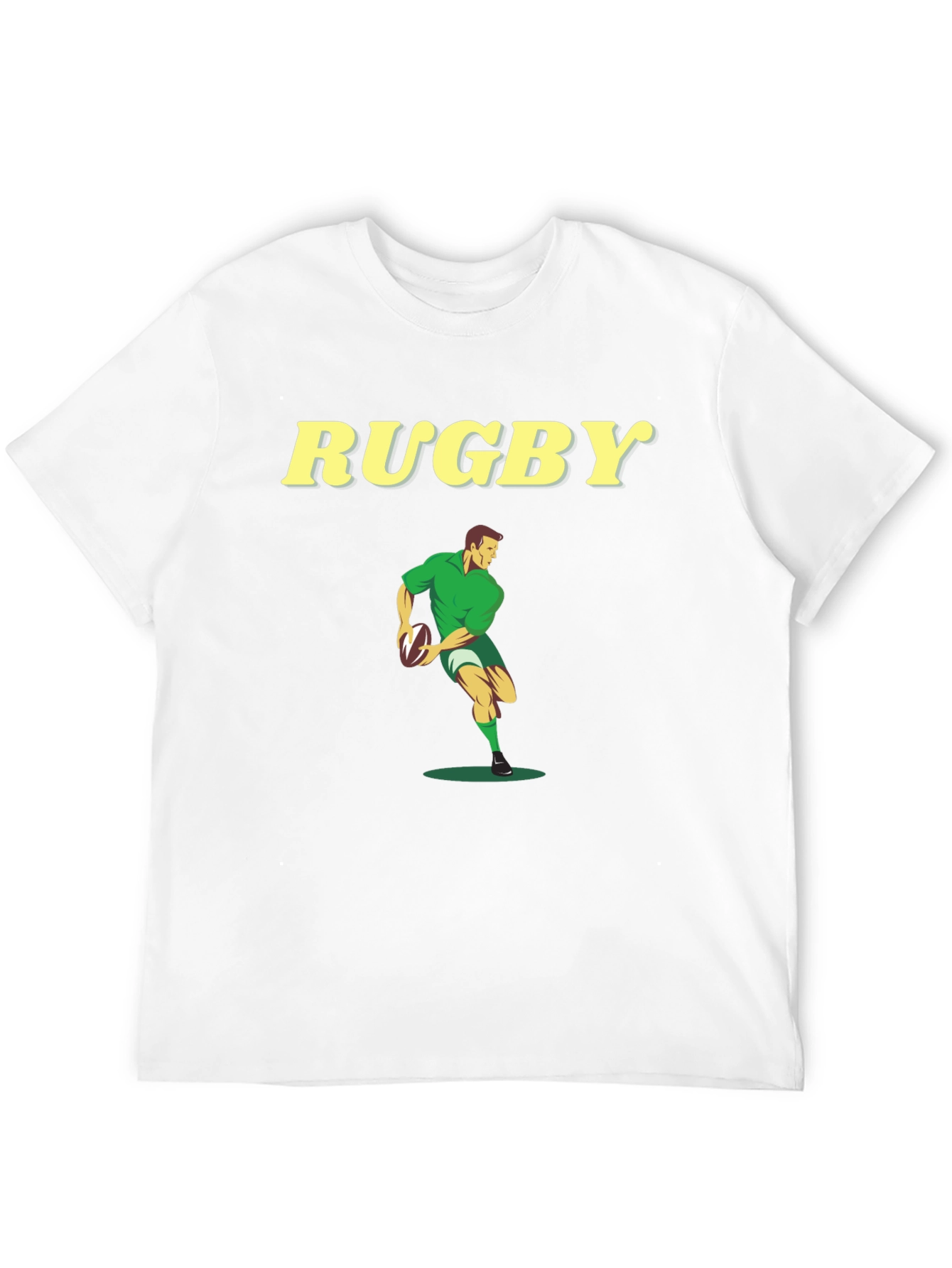 Rugby Player Graphic Tee - Black Cotton