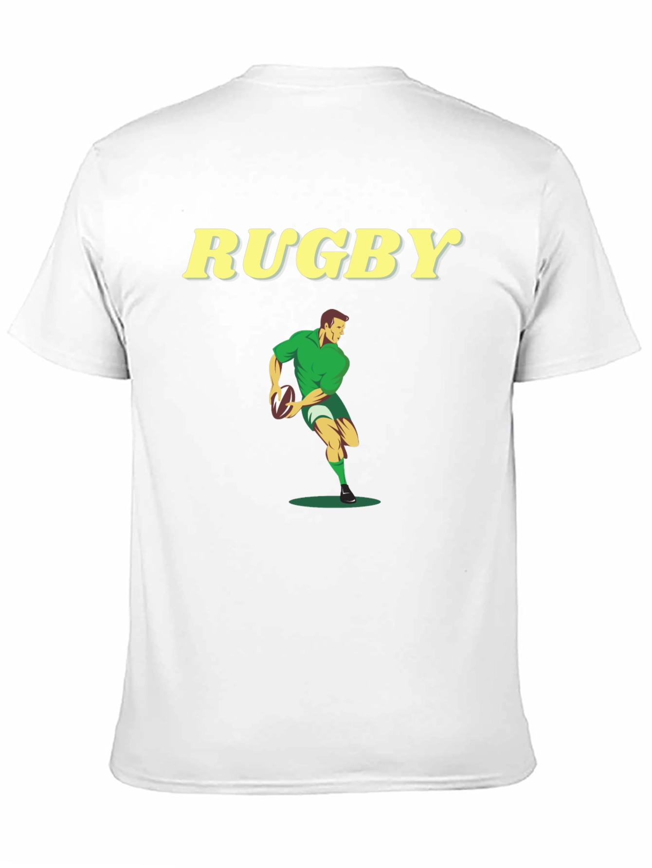 Rugby Player Graphic Tee - Black Cotton