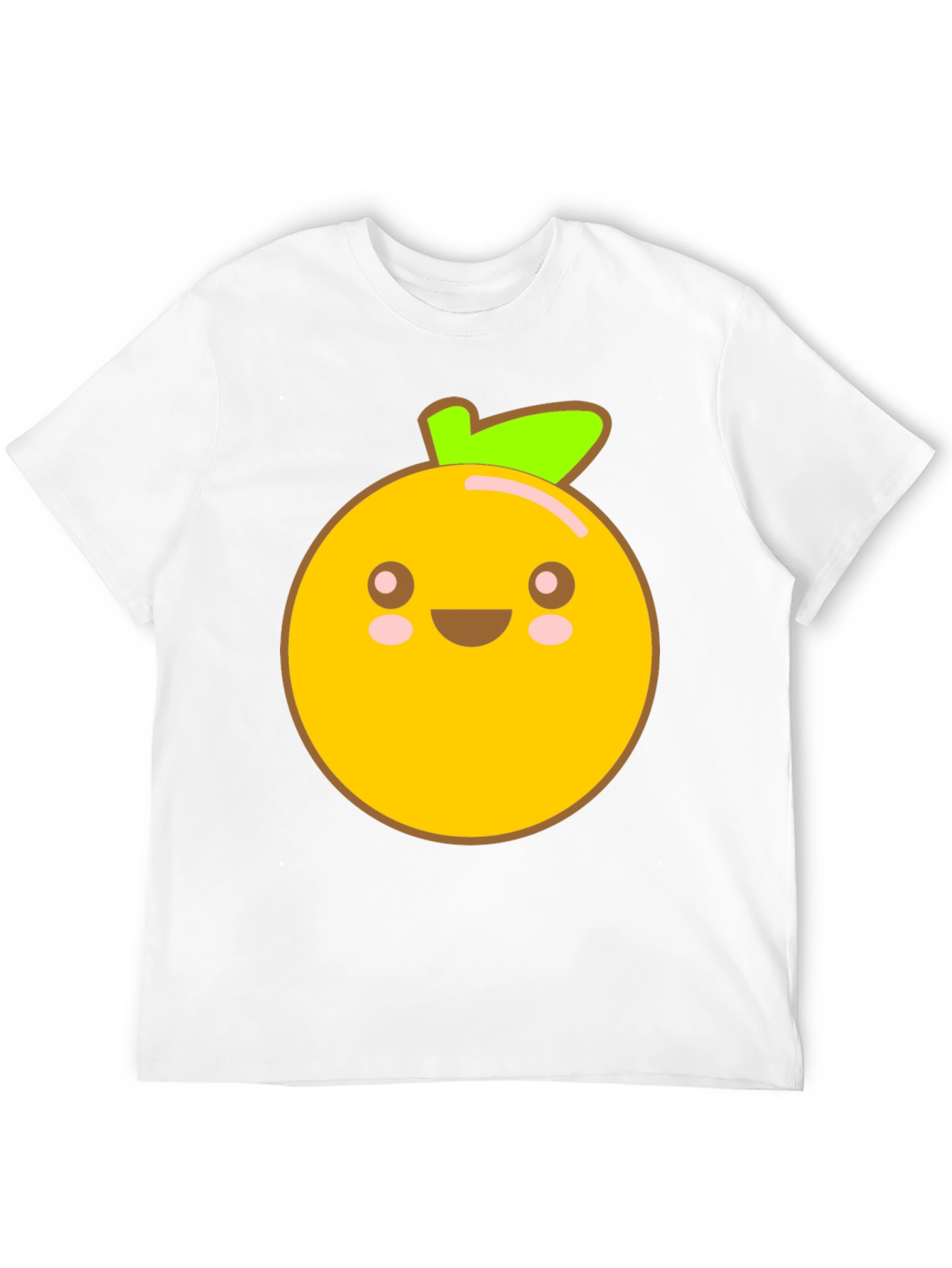 Kawaii Orange Graphic Tee - Cute Fruit Shirt