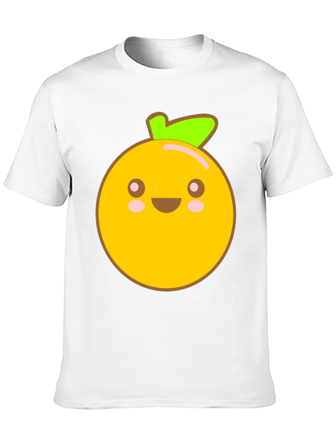Kawaii Orange Graphic Tee - Cute Fruit Shirt