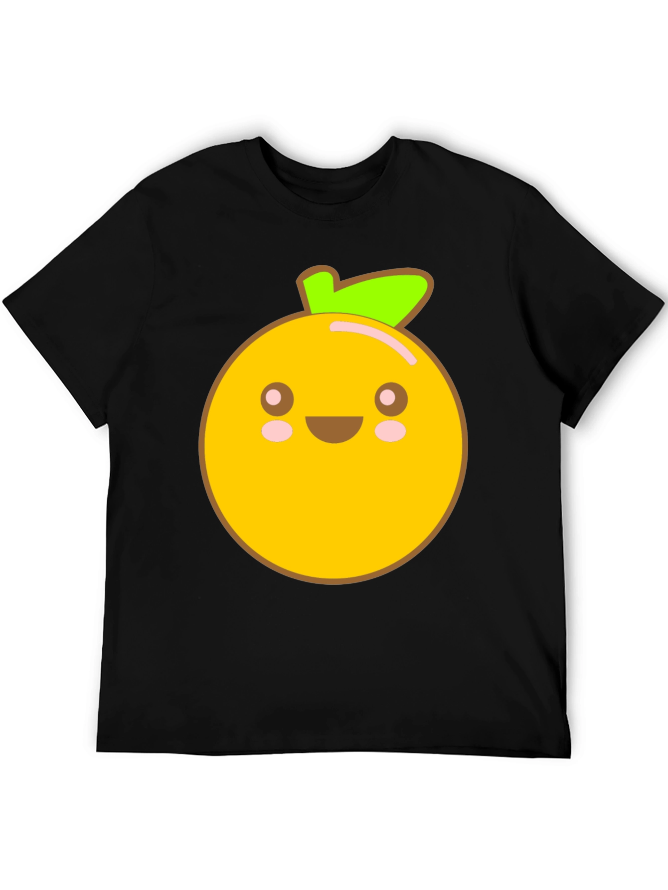Kawaii Orange Graphic Tee - Cute Fruit Shirt