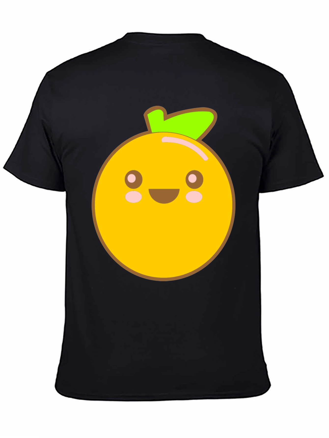 Kawaii Orange Graphic Tee - Cute Fruit Shirt