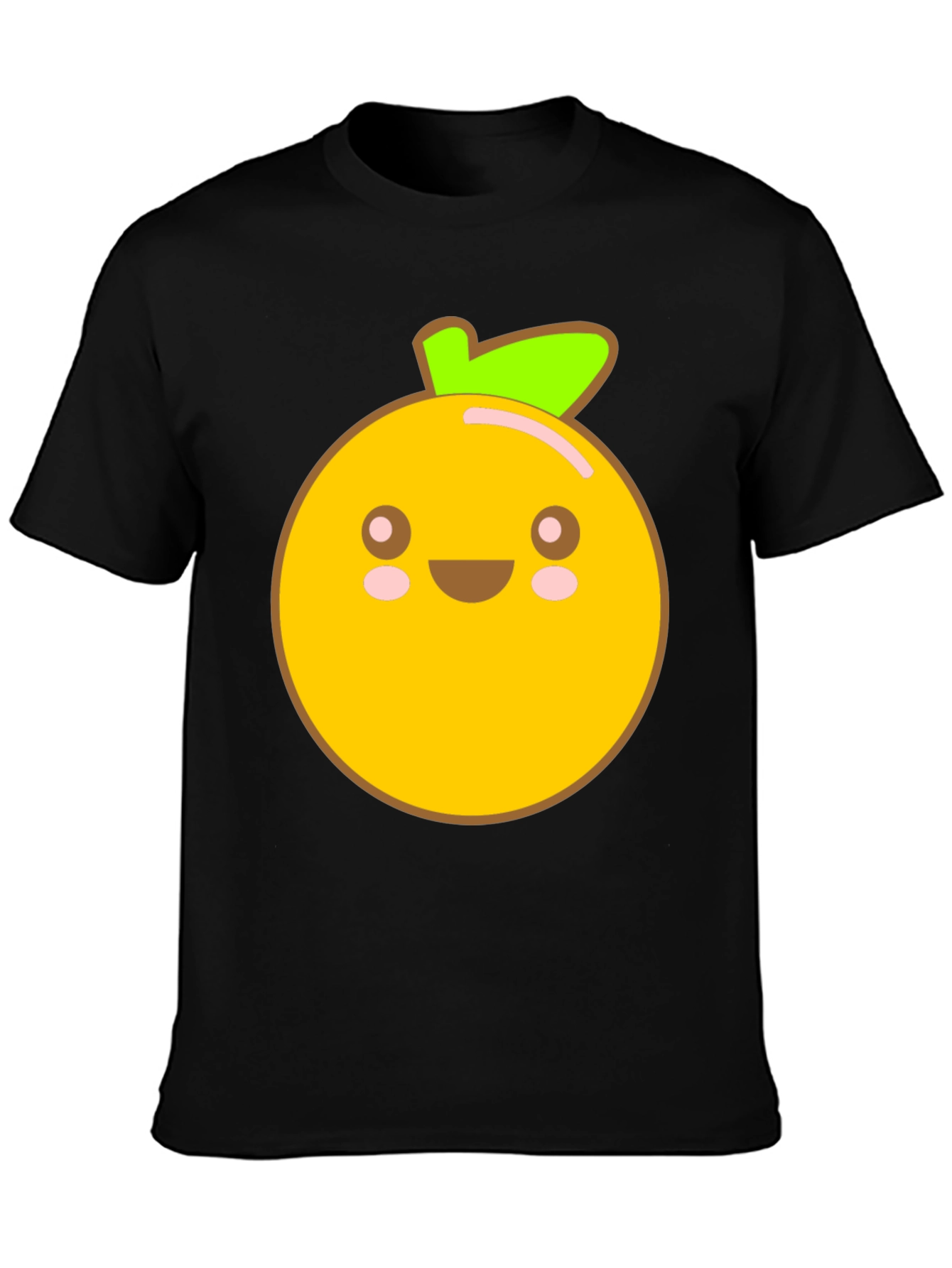Kawaii Orange Graphic Tee - Cute Fruit Shirt