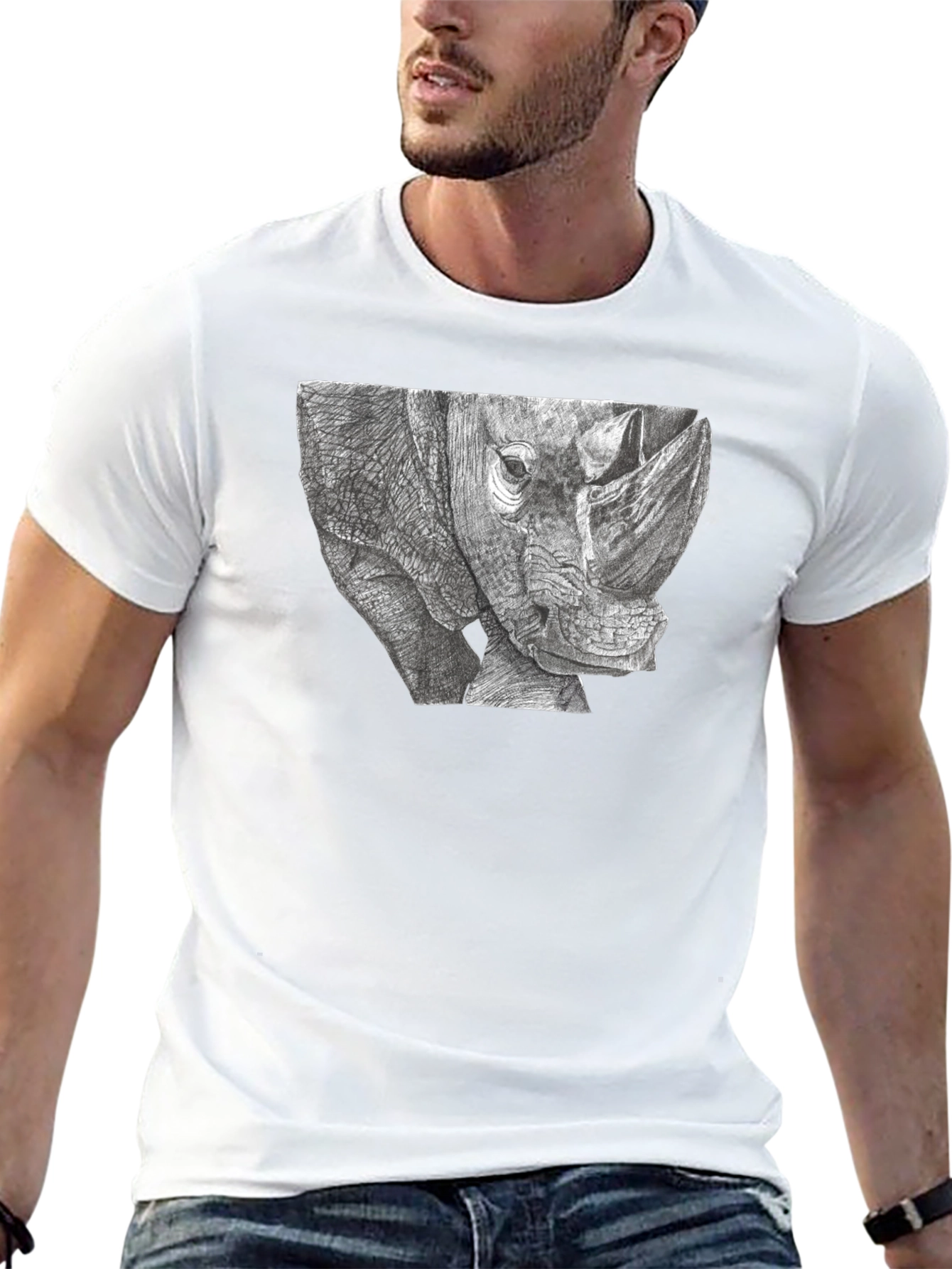 Rhino Graphic T-Shirt - Unique Animal Tee