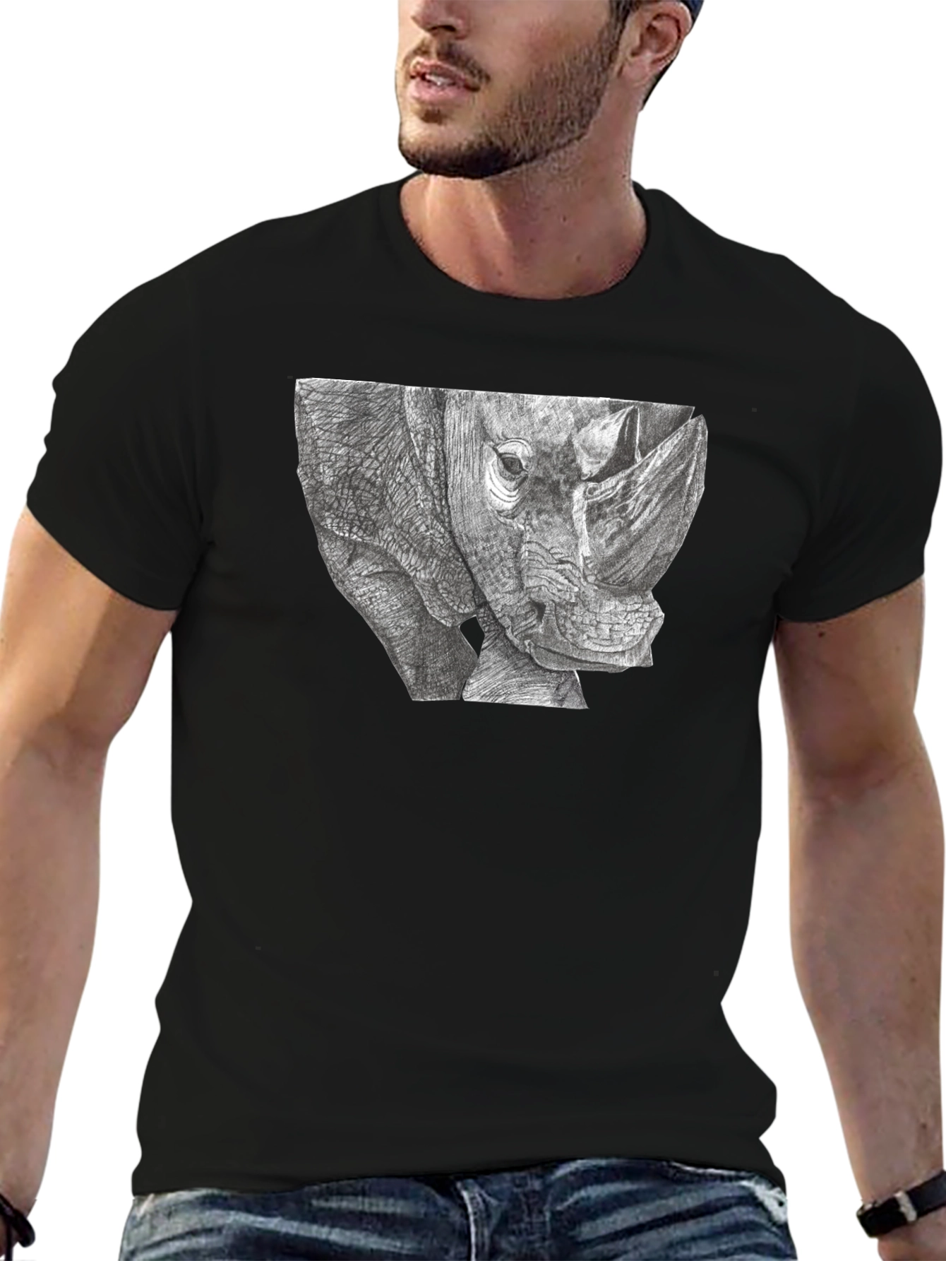 Rhino Graphic T-Shirt - Unique Animal Tee