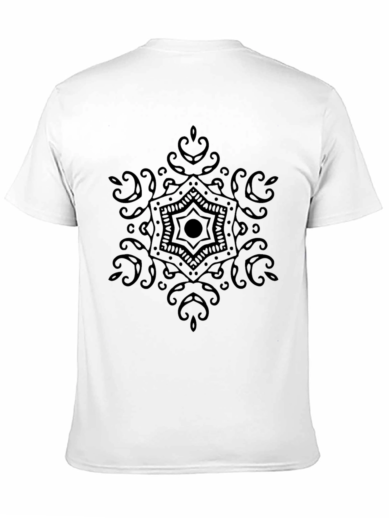 Mens Black Mandala Graphic Tee - Casual Style
