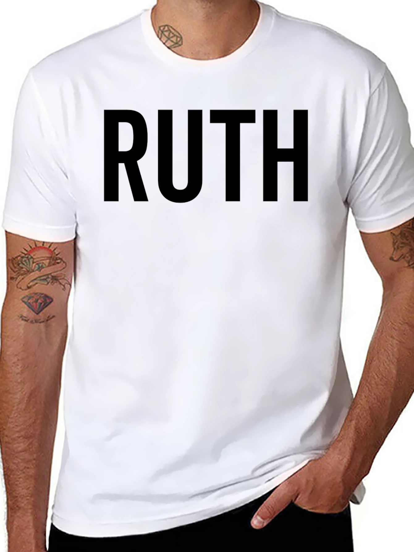 RUTH Graphic Tee - Classic Black Crew Neck T-Shirt