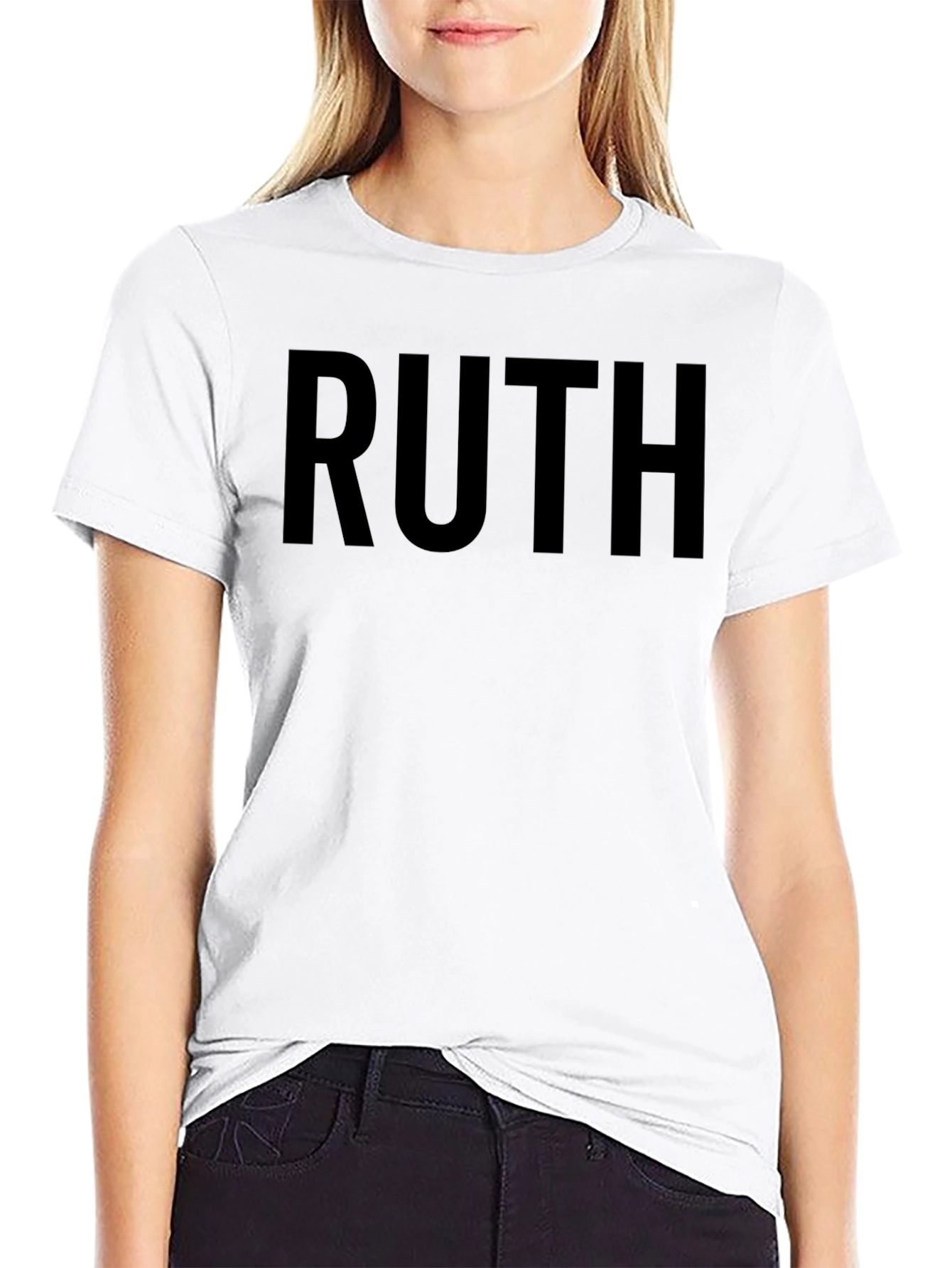 RUTH Graphic Tee - Classic Black Crew Neck T-Shirt
