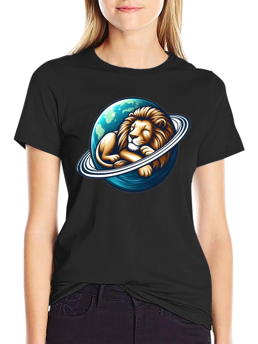 Lion Planet Graphic Tee - Mens Black T-Shirt