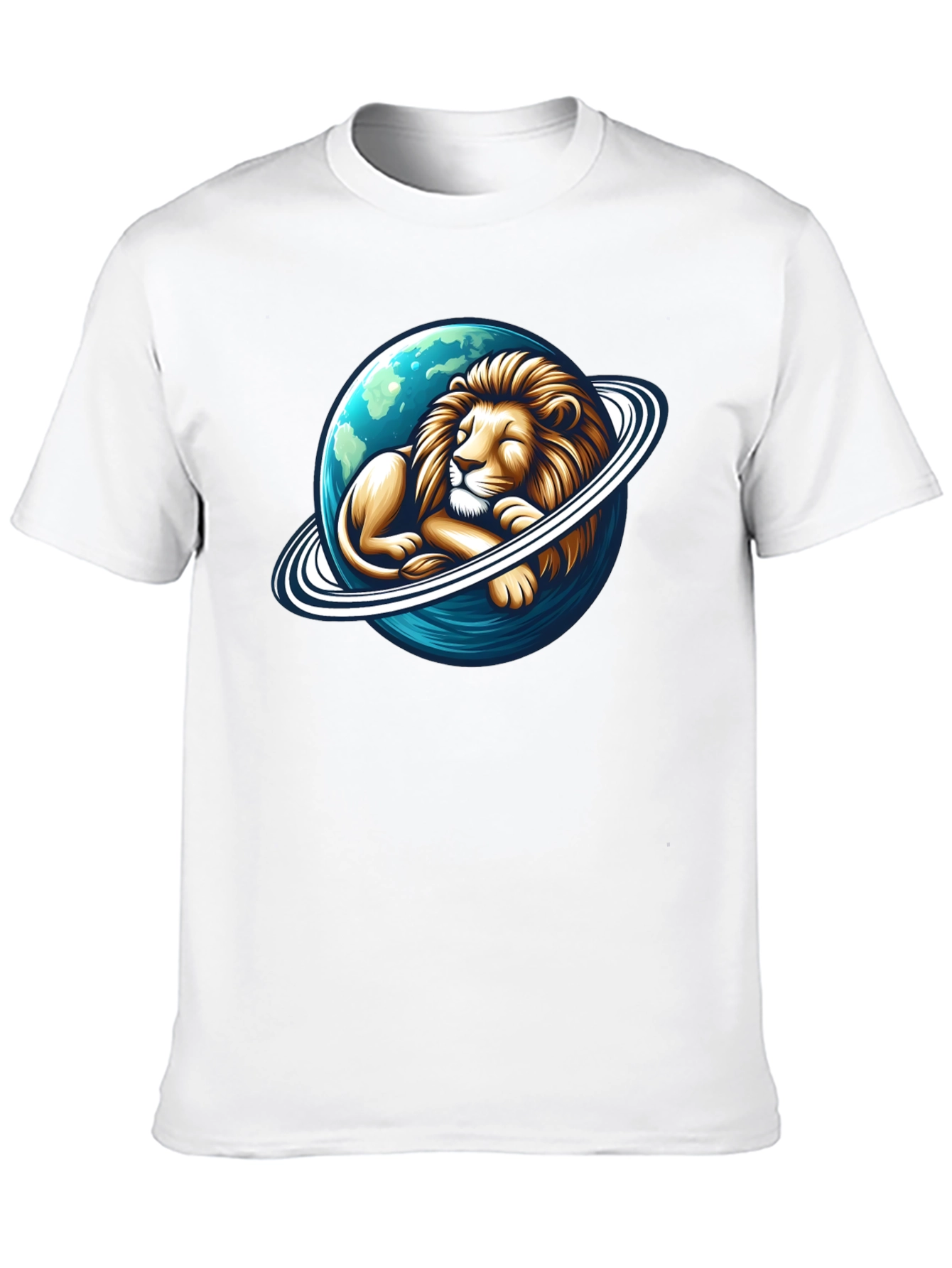 Lion Planet Graphic Tee - Mens Black T-Shirt
