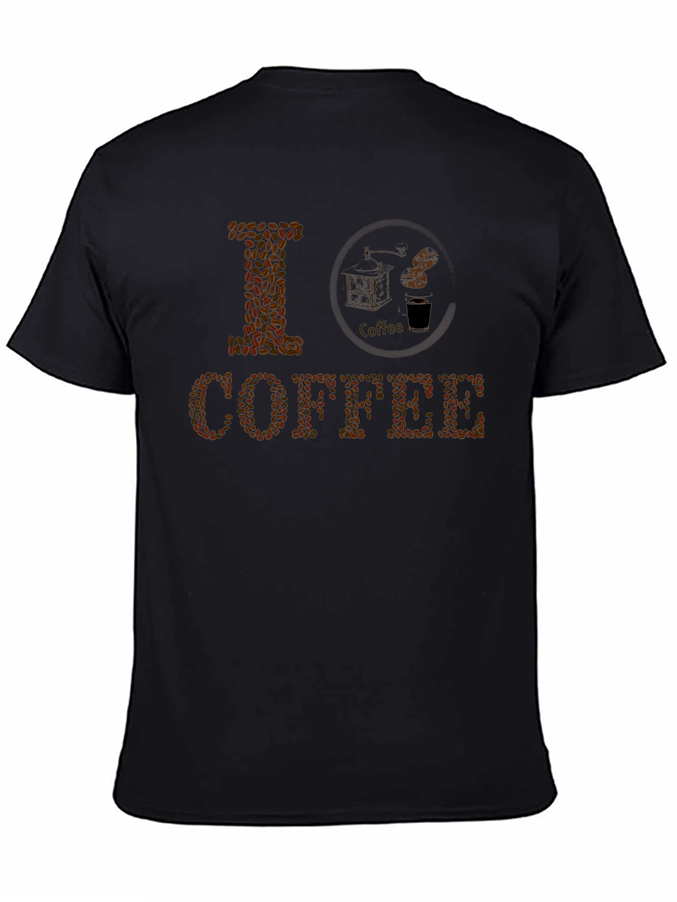 I Love Coffee T-Shirt - Coffee Bean Design