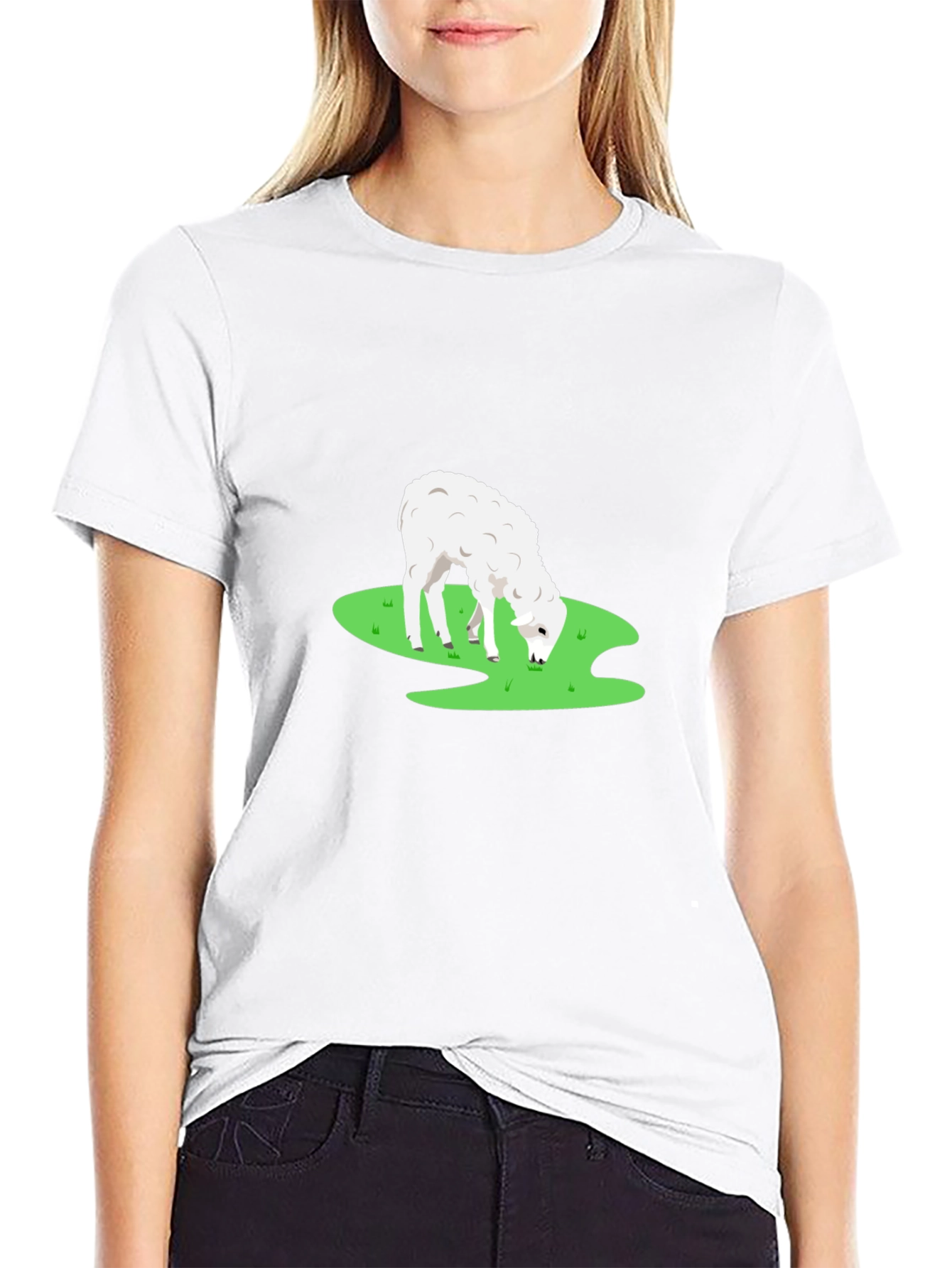 Black T-Shirt with Sheep Graphic
