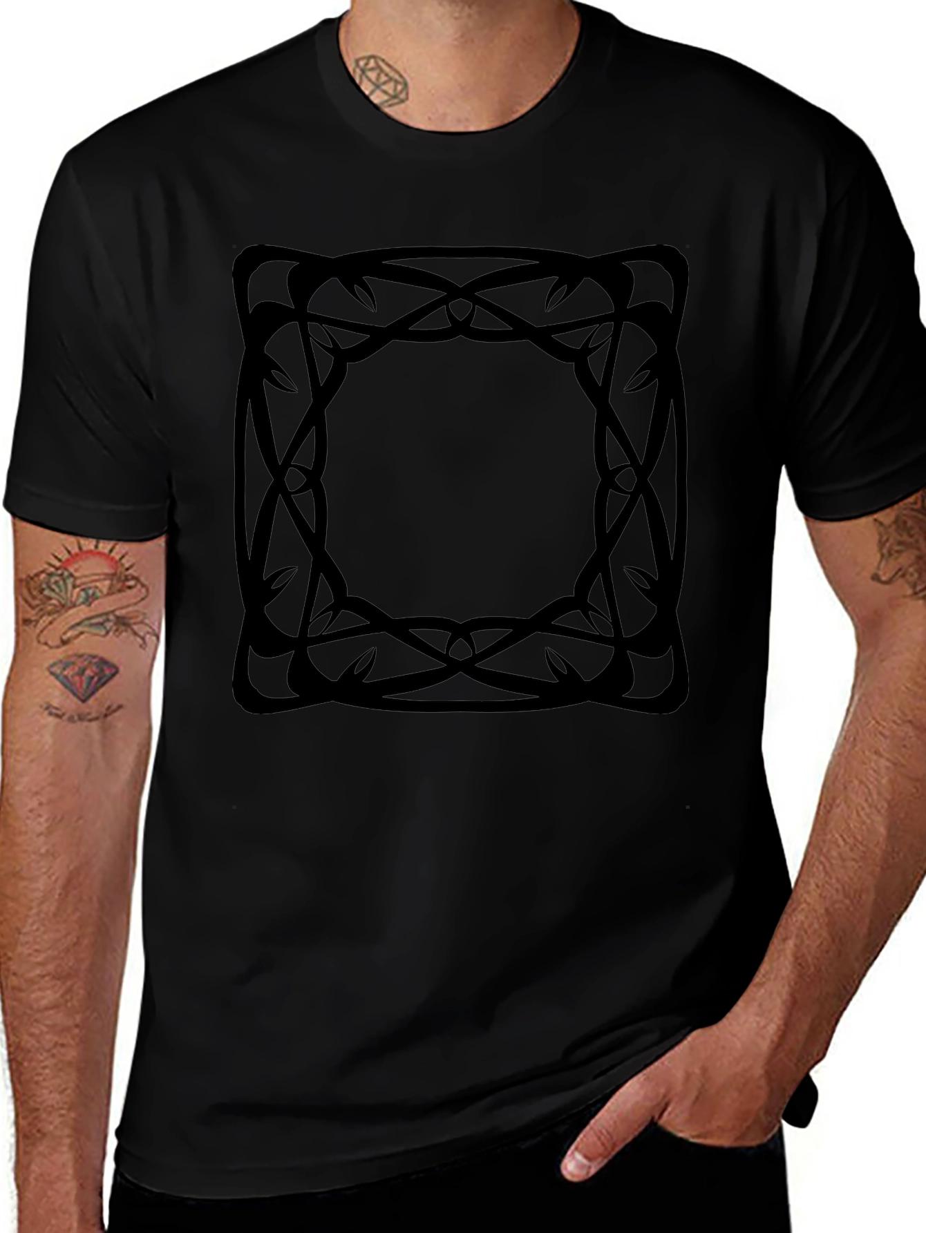Abstract Graphic Tee - Black