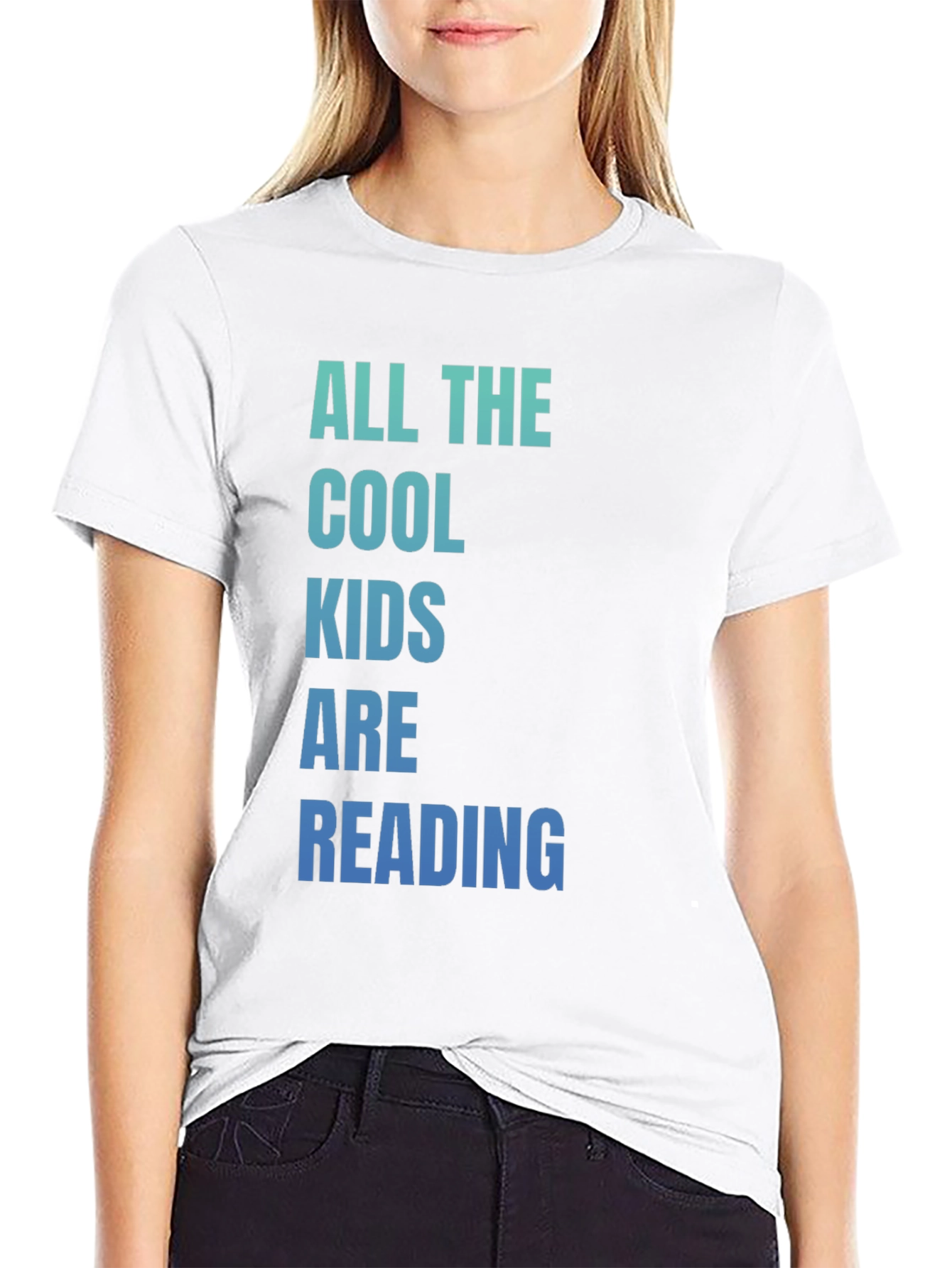 Cool Kids Reading Graphic Tee - Black Cotton T-Shirt