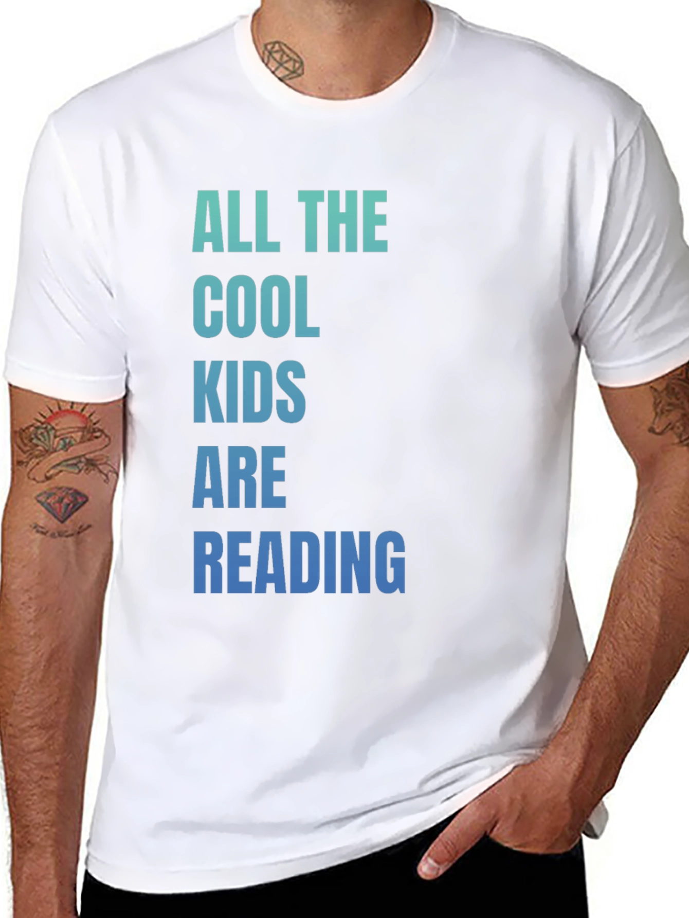 Cool Kids Reading Graphic Tee - Black Cotton T-Shirt