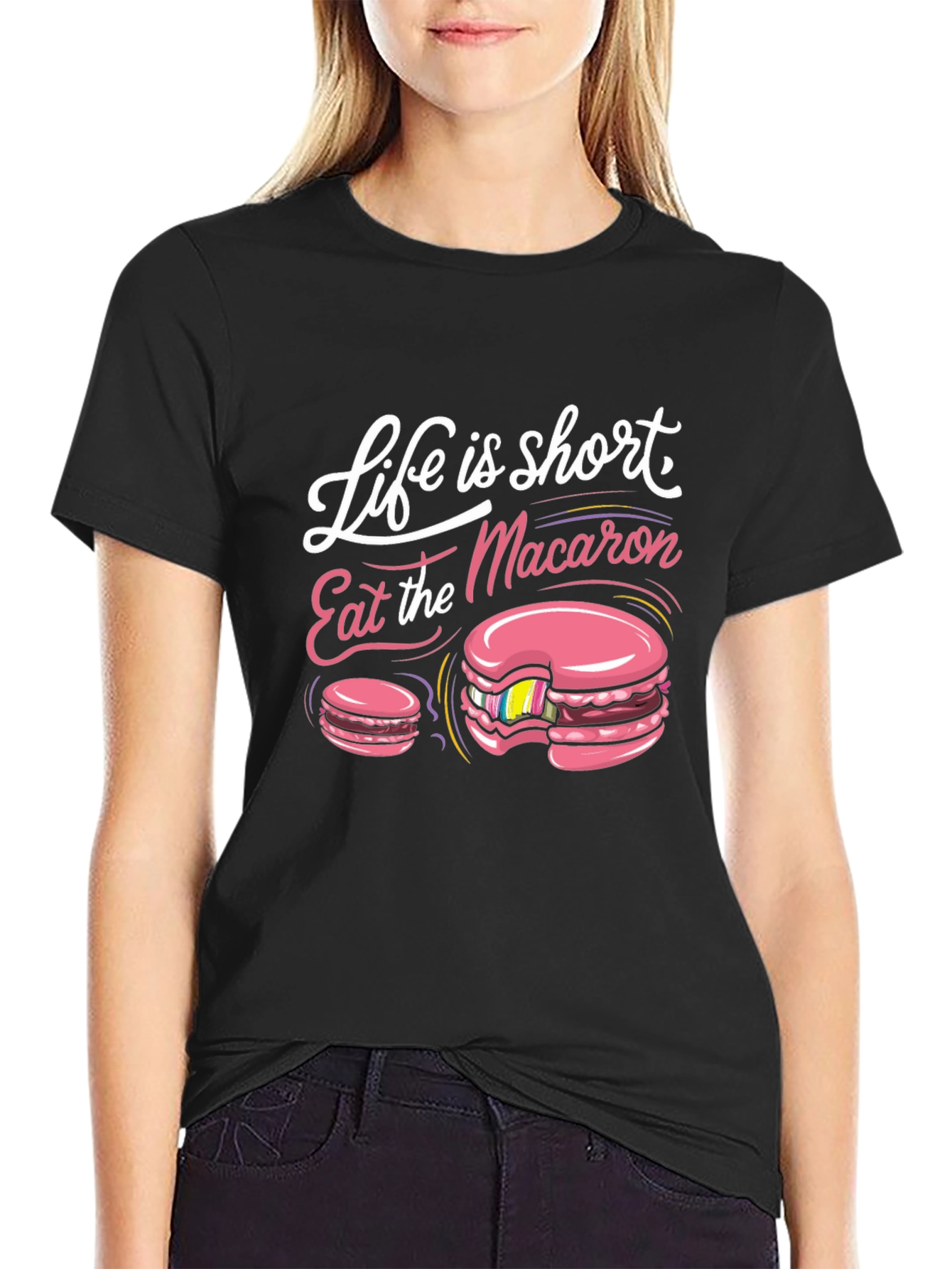 Life is Short Eat Macaron T-Shirt