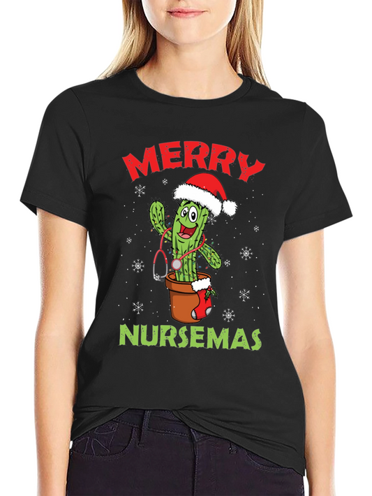 Merry Nursemas Cactus Graphic Tee