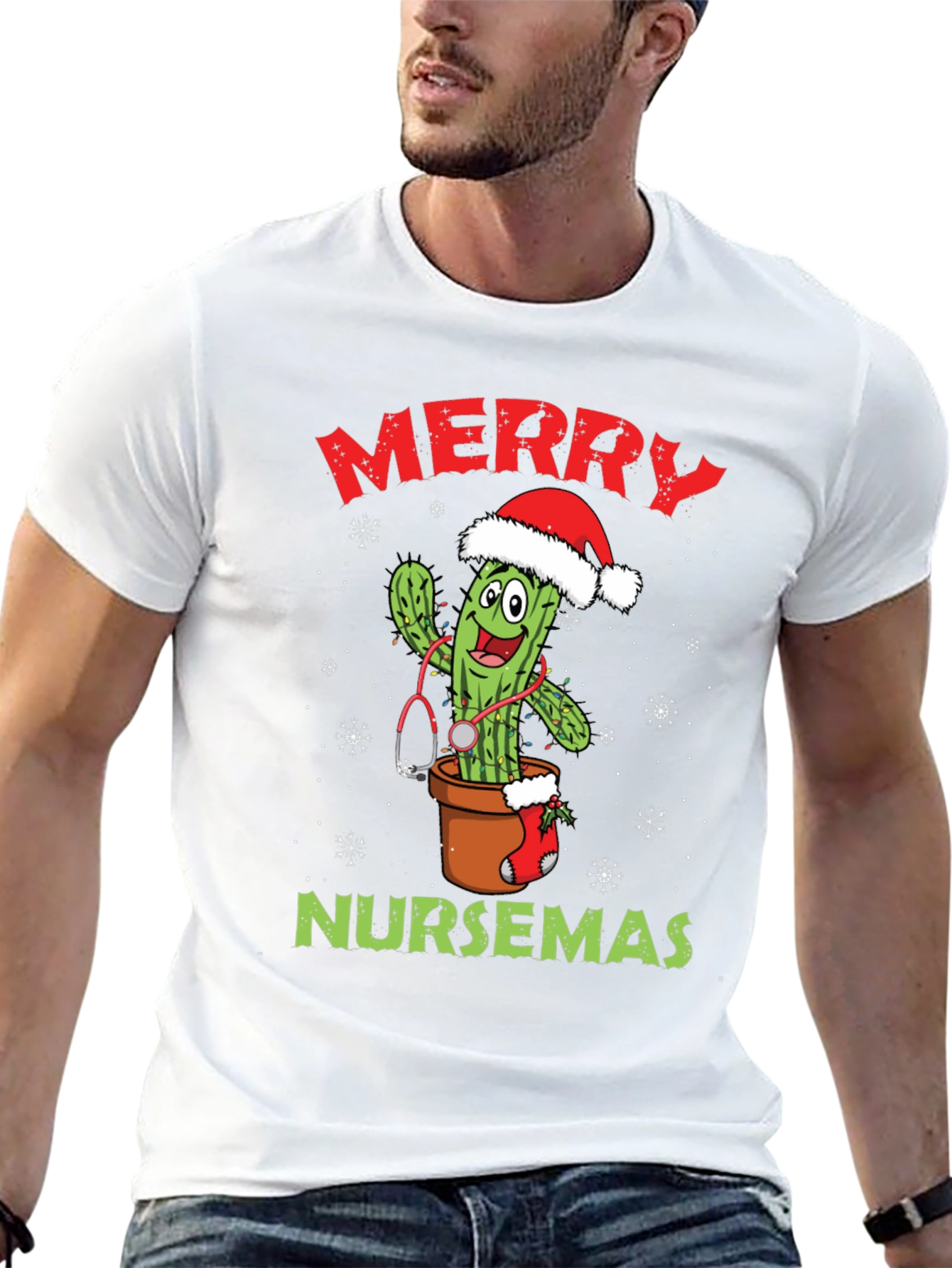 Merry Nursemas Cactus Graphic Tee