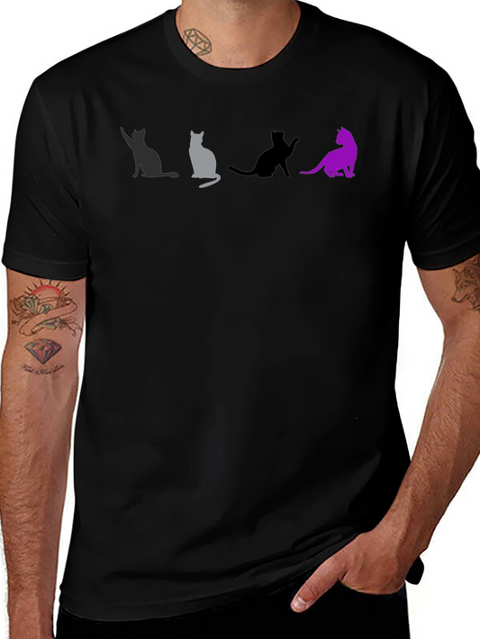 Cats Silhouette Graphic Tee - Unique T-Shirt Design
