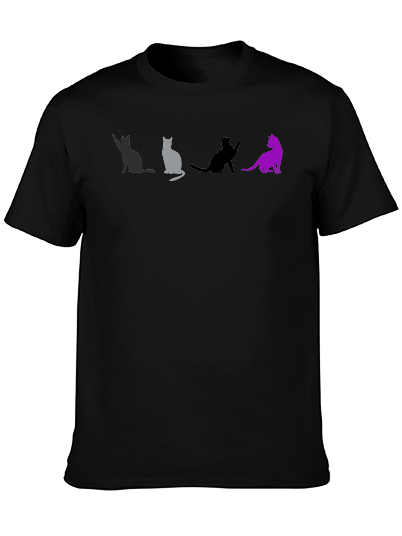 Cats Silhouette Graphic Tee - Unique T-Shirt Design