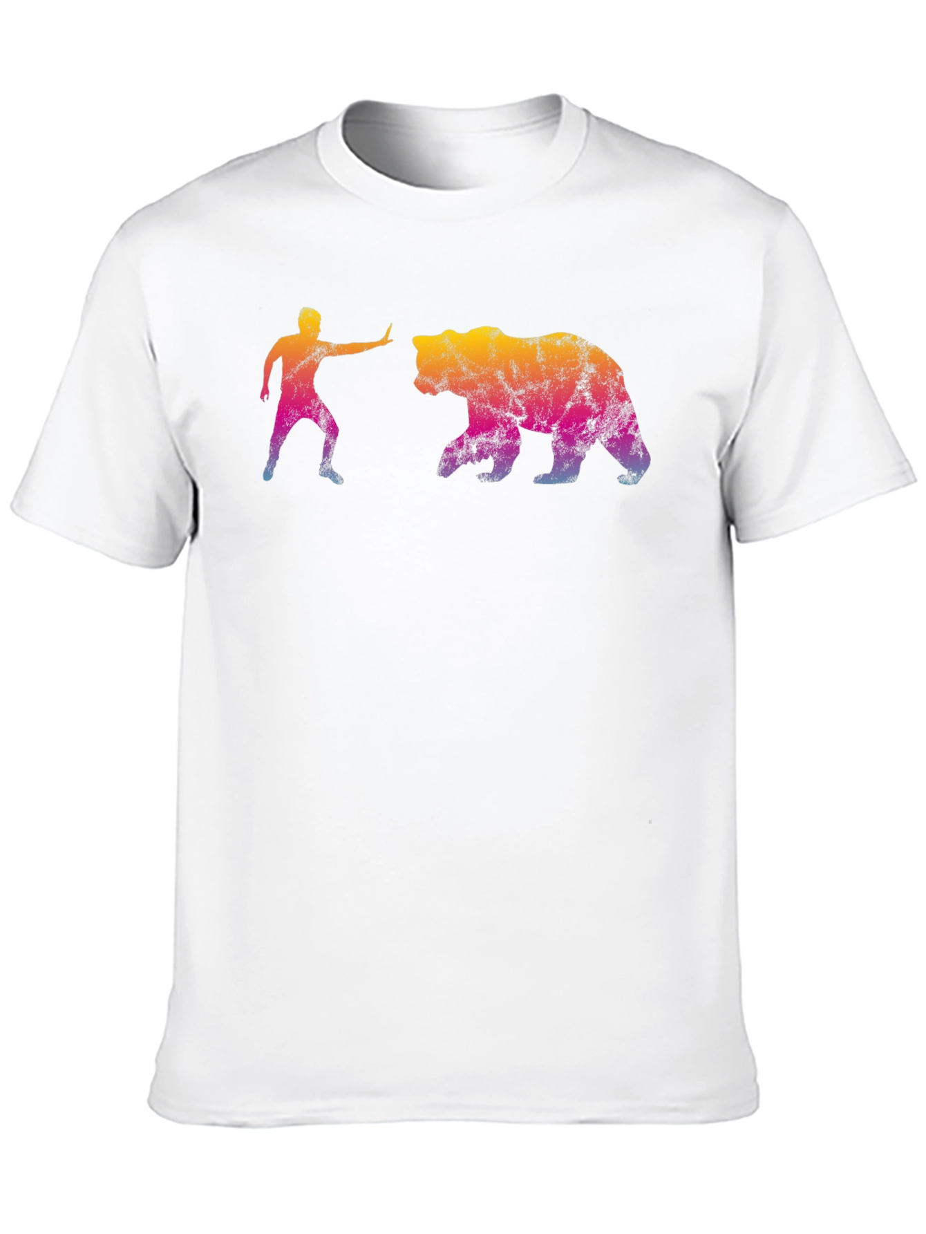 Man vs. Bear Graphic T-Shirt - Black Cotton Tee