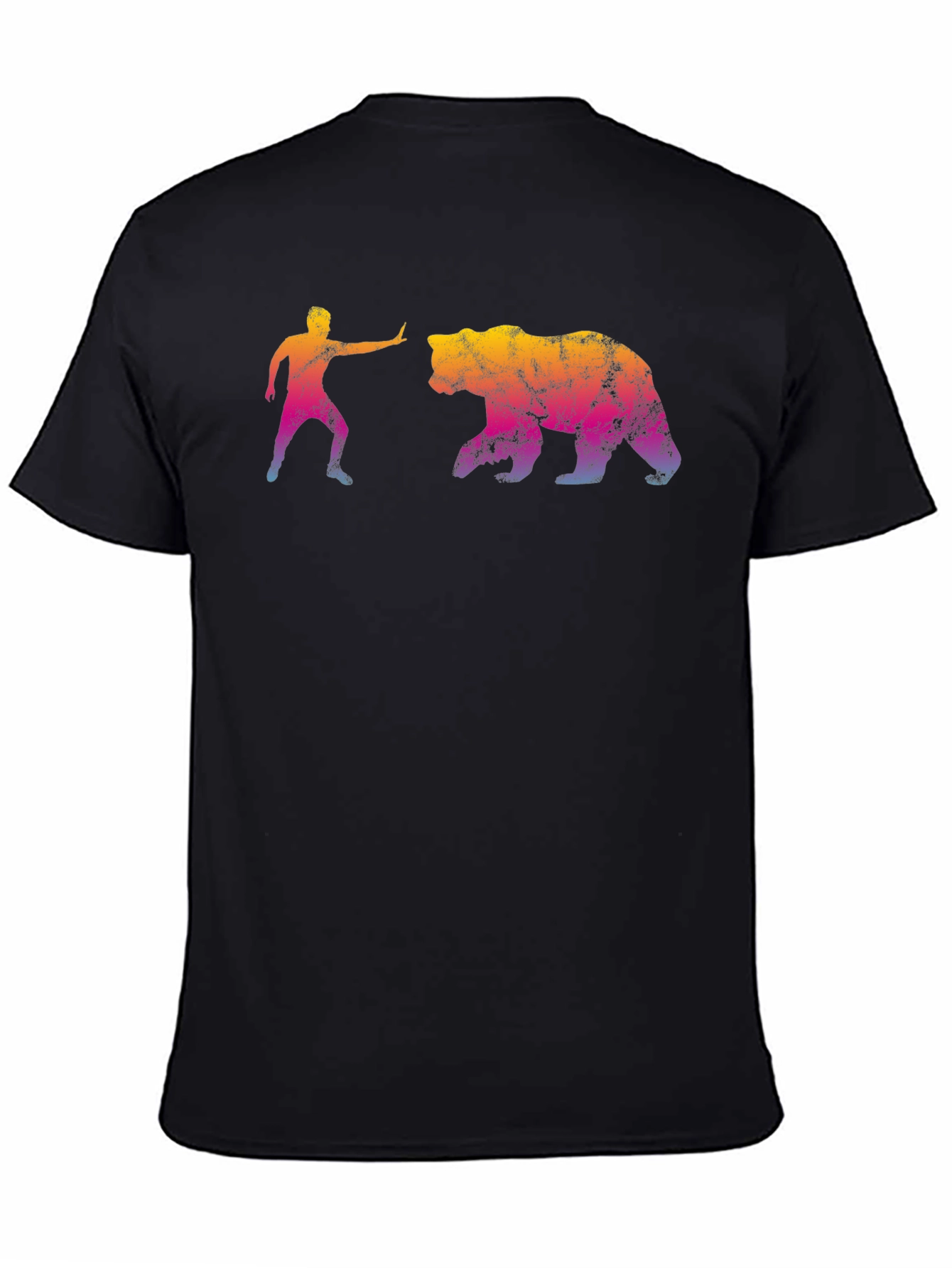 Man vs. Bear Graphic T-Shirt - Black Cotton Tee